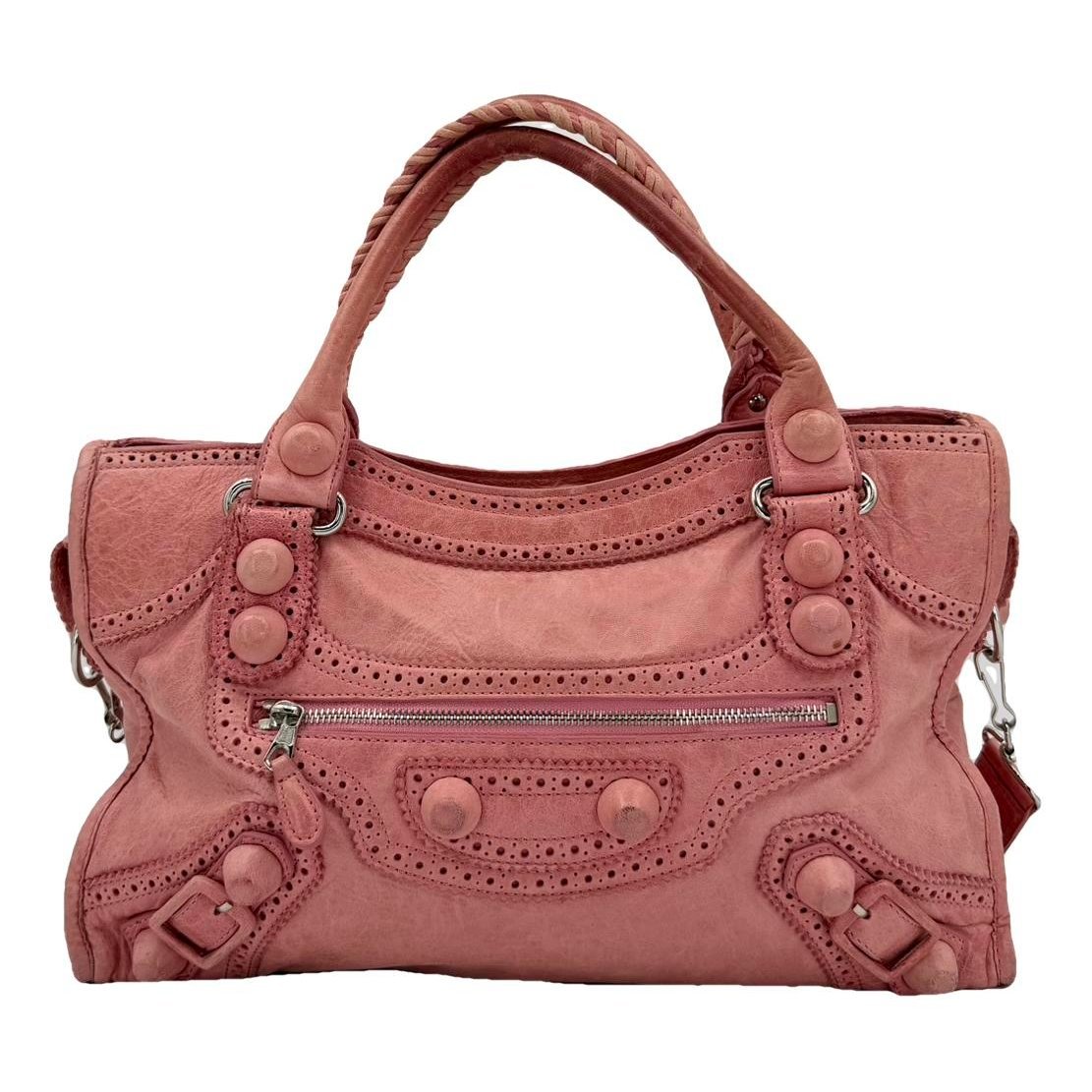 City leather handbag