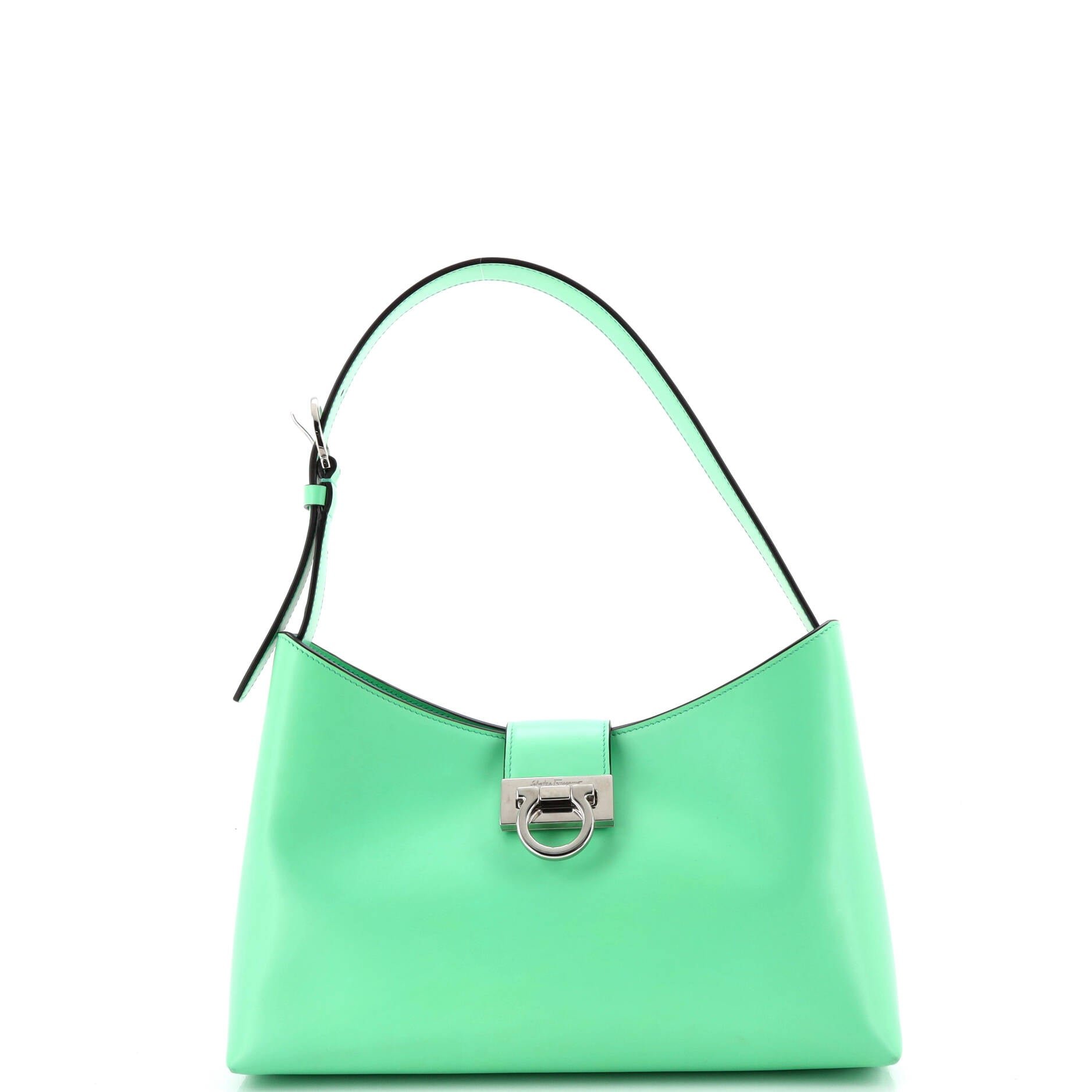 Salvatore Ferragamo Trifolio Shoulder Bag Leather East West