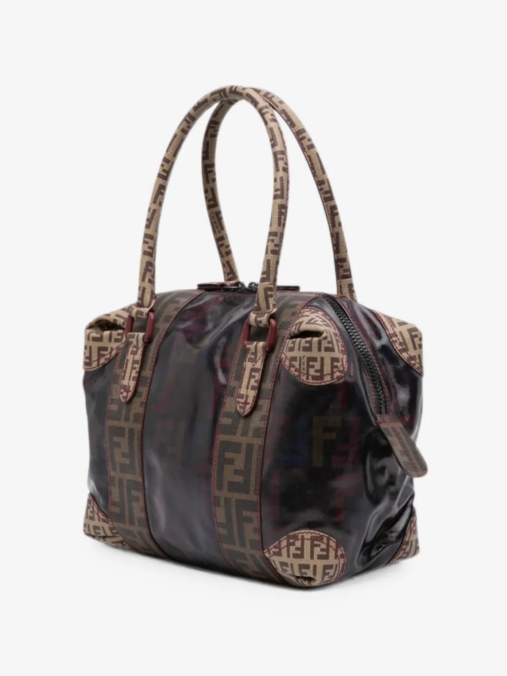 2000-2010 Zucca Trimmed Coated Canvas Mixed Media boston bag