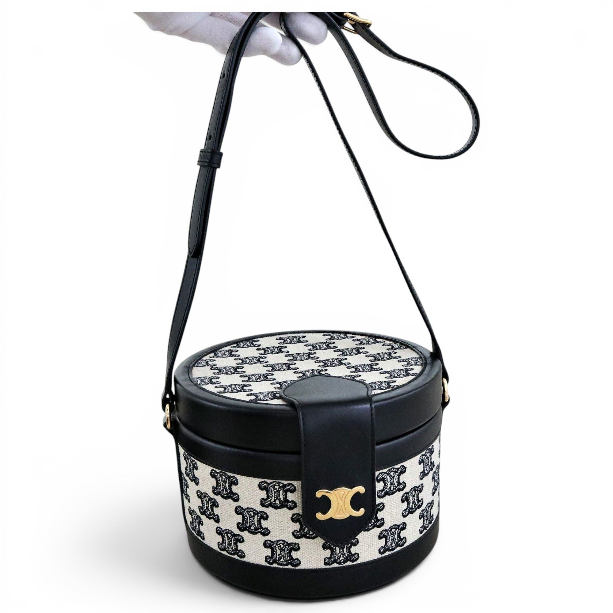 Tambour leather handbag