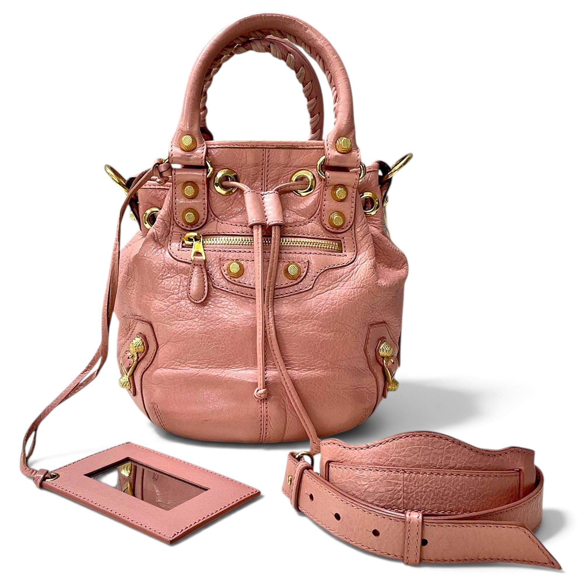 Balenciaga Pompon leather bag