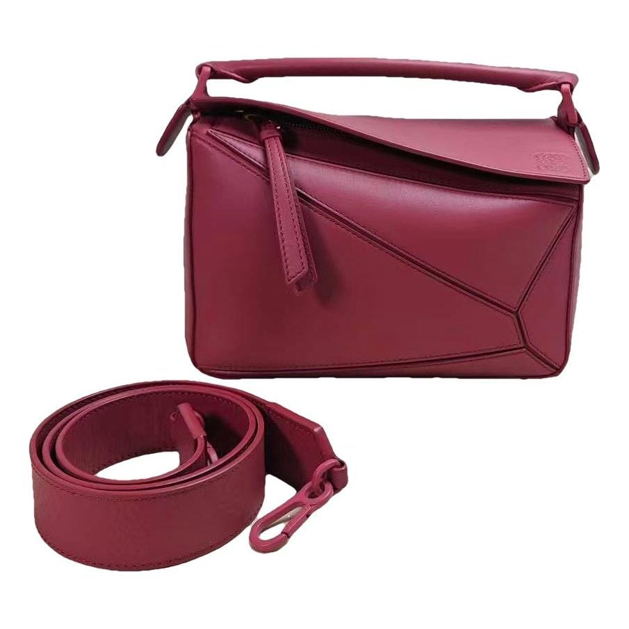 Puzzle leather handbag