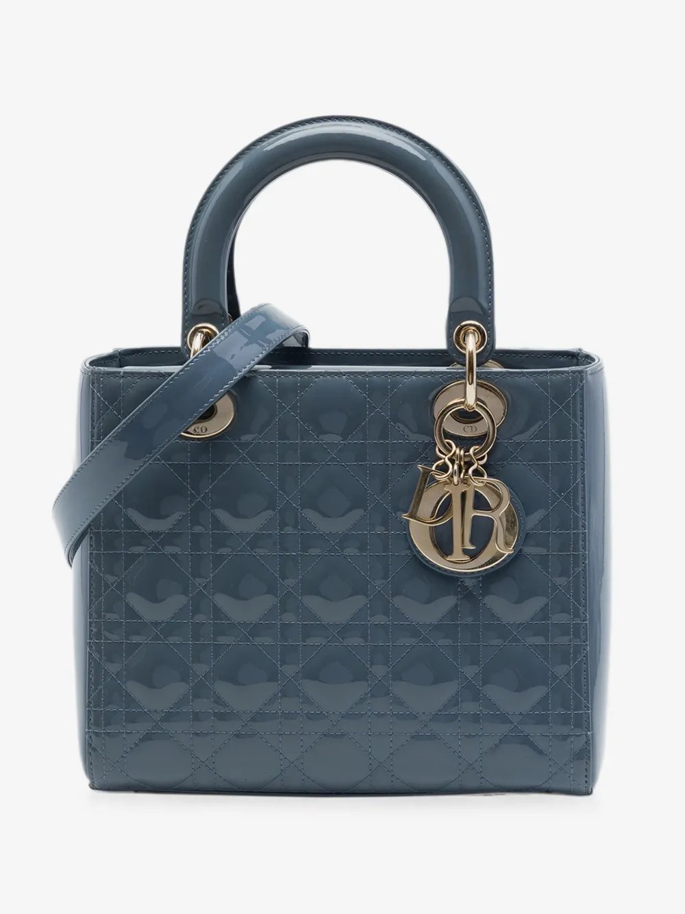 2019 Medium Patent Cannage Lady Dior satchel