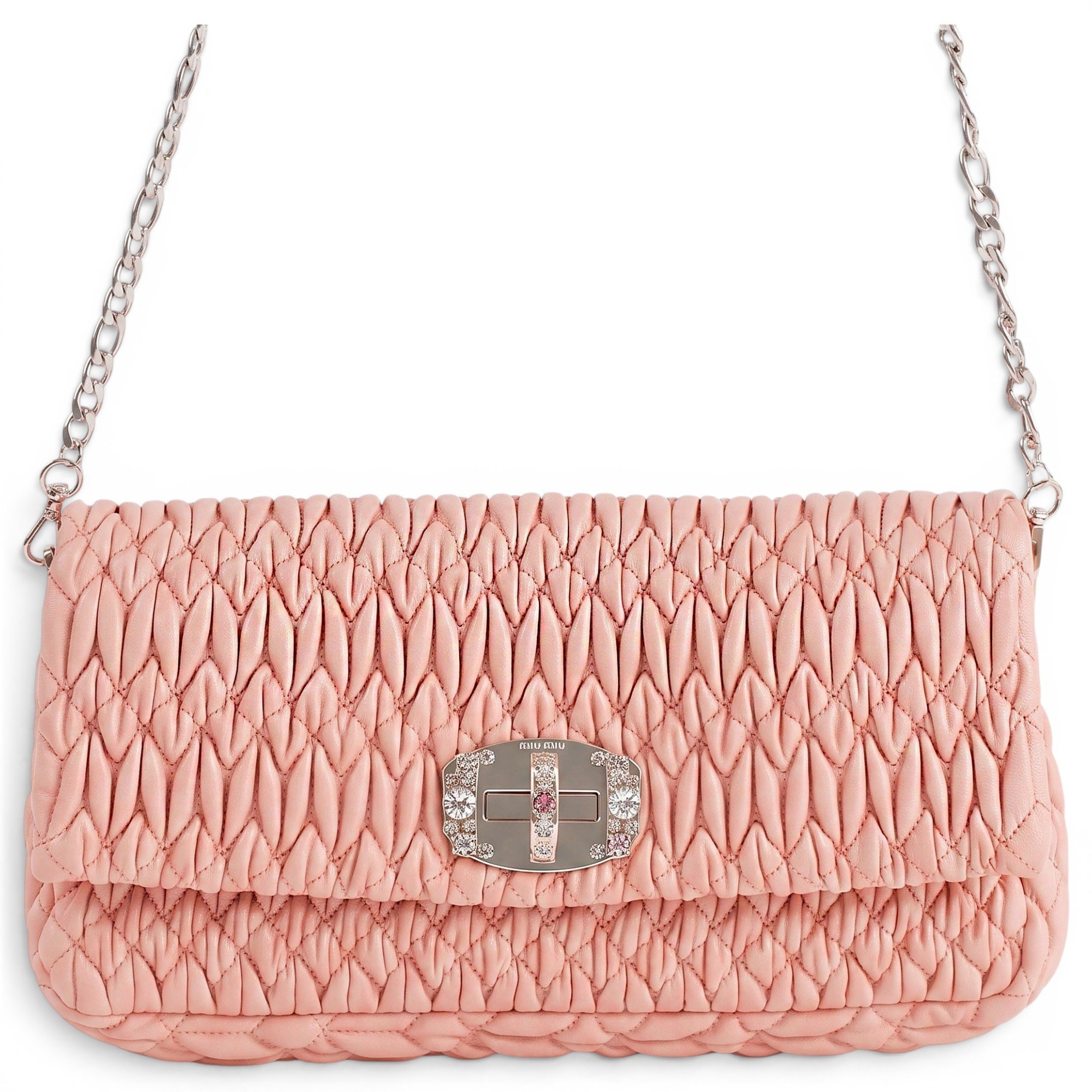Miu Crystal leather handbag