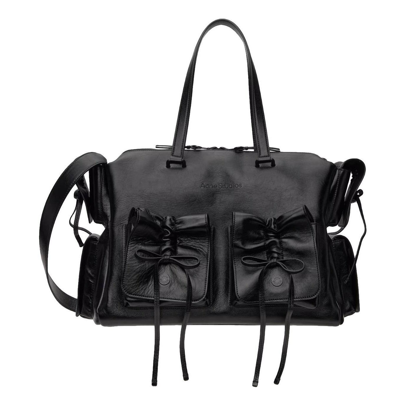 Multipocket leather handbag