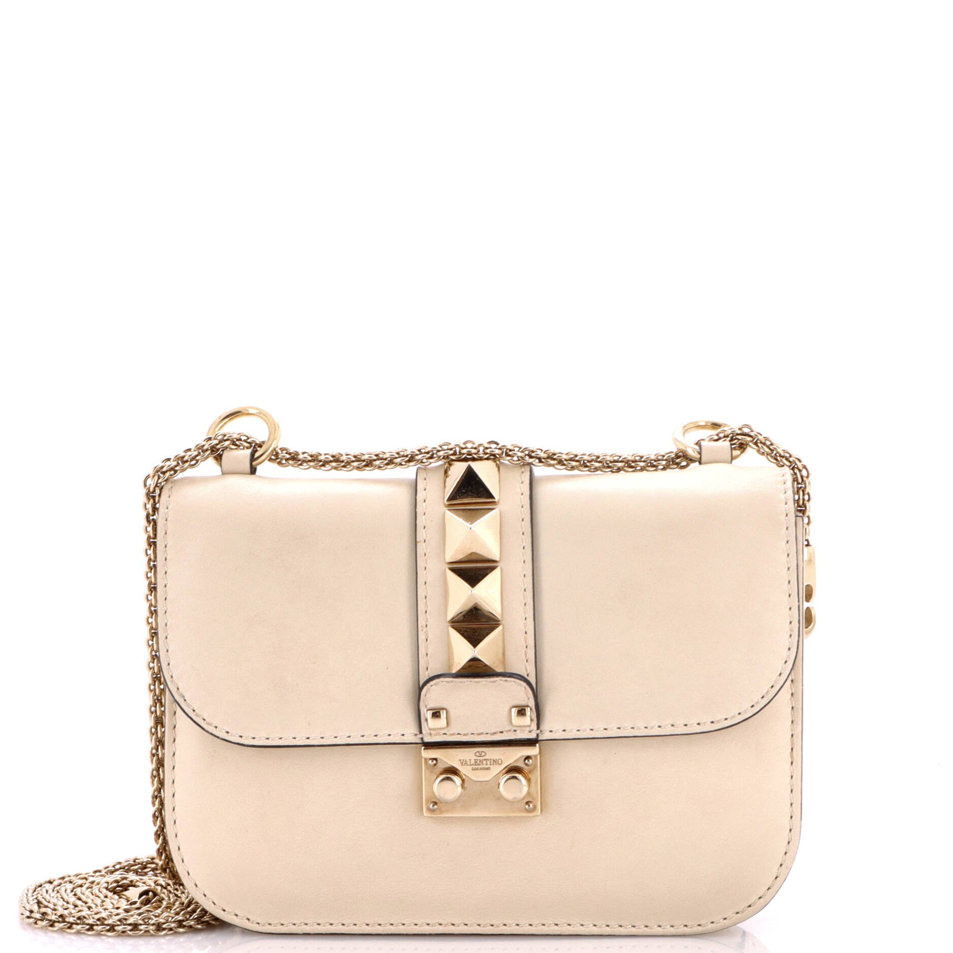 Glam Lock Shoulder Bag Leather Small
