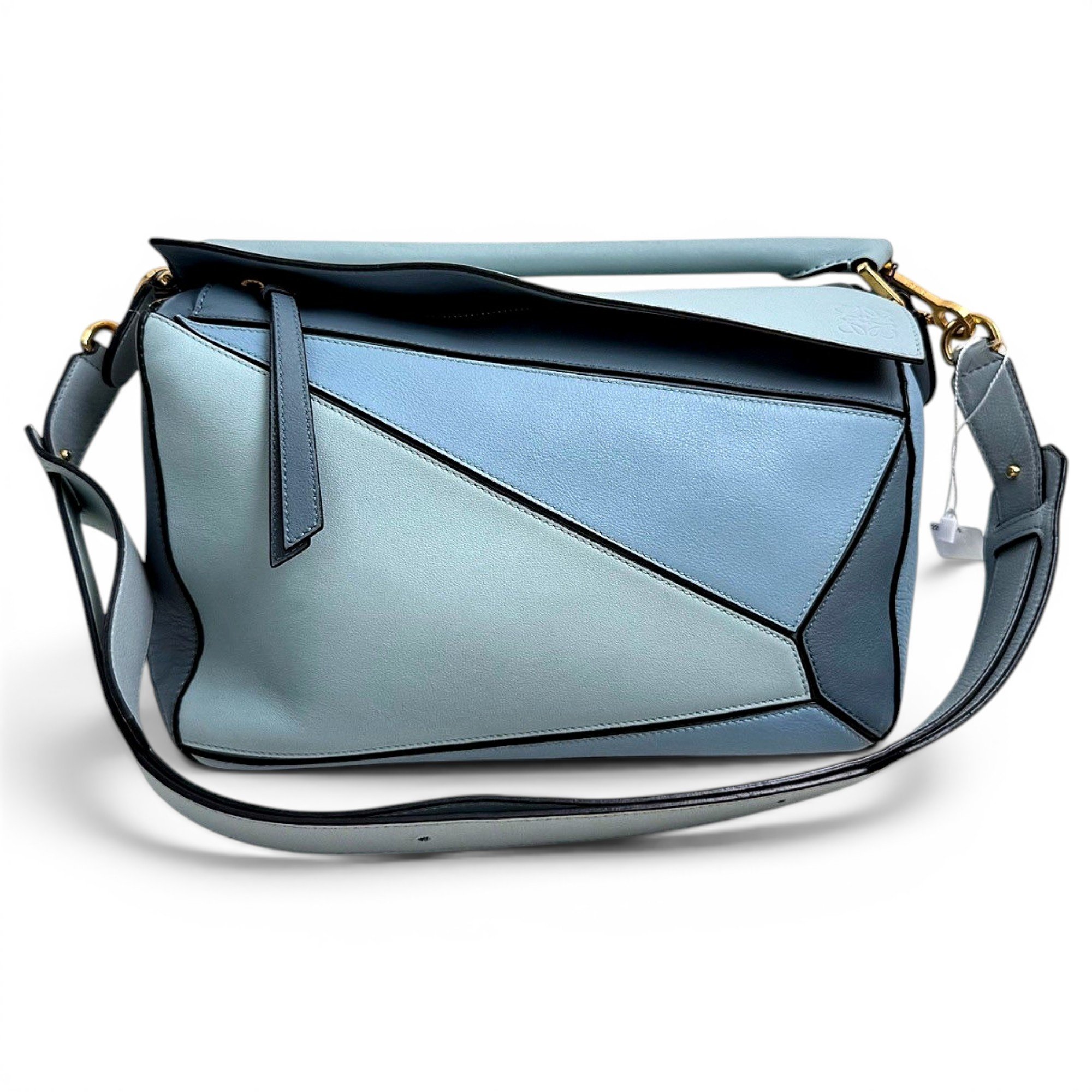 Puzzle leather handbag