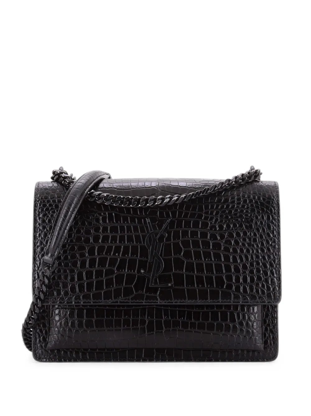 Sunset Crocodile Embossed Leather Medium crossbody bag