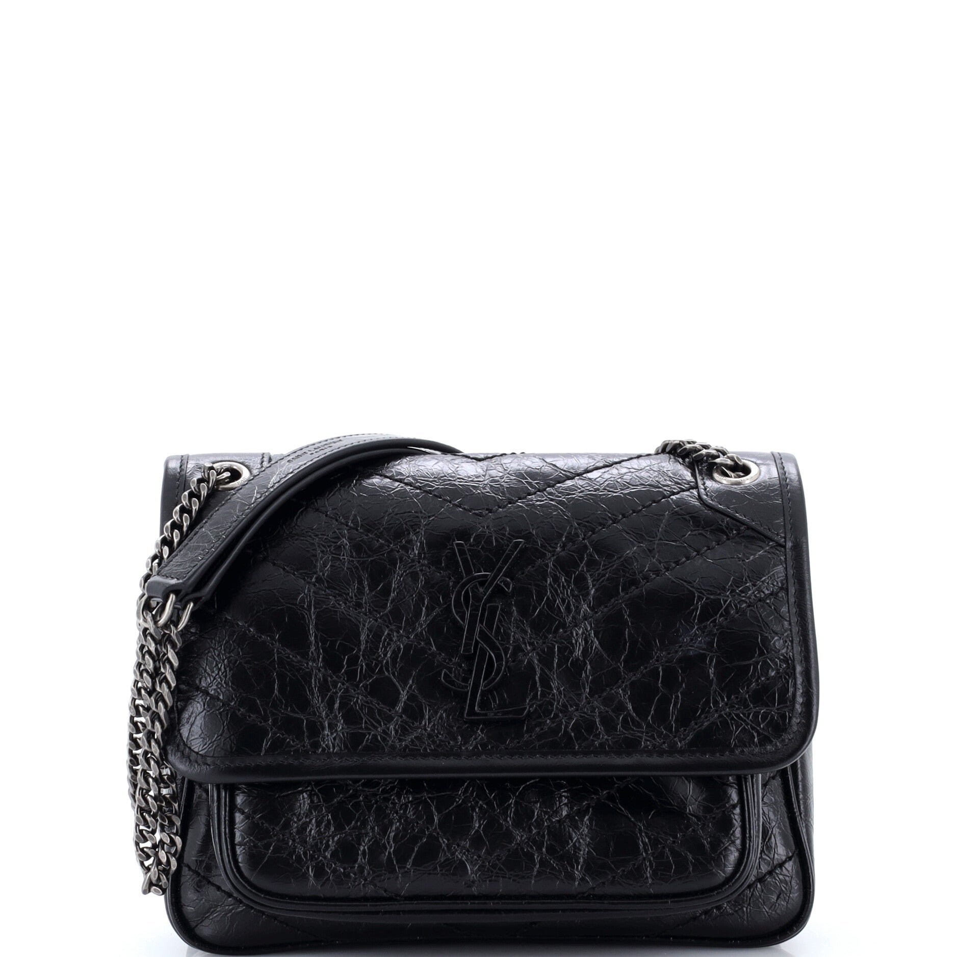 Niki Chain Flap Bag Matelasse Chevron Leather Baby