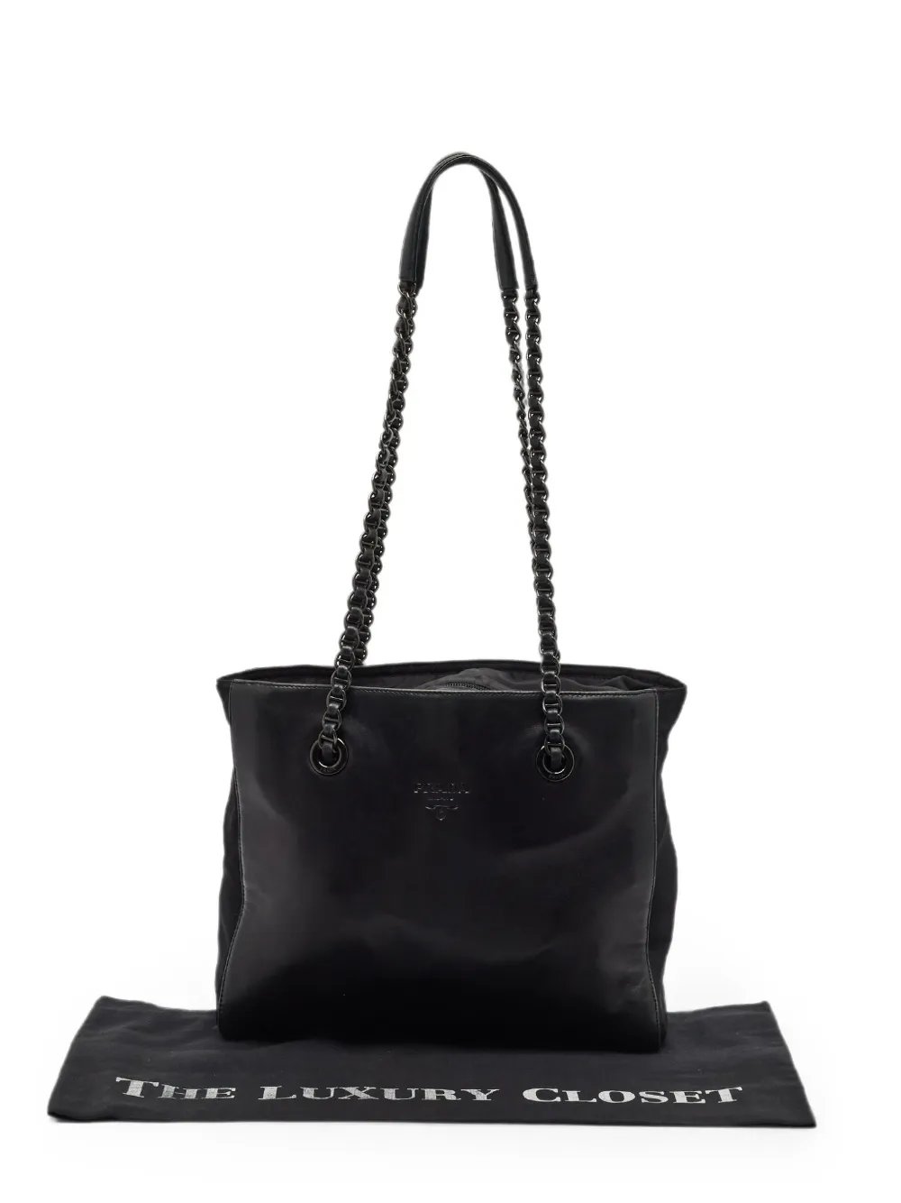 chain-link zip-top tote bag