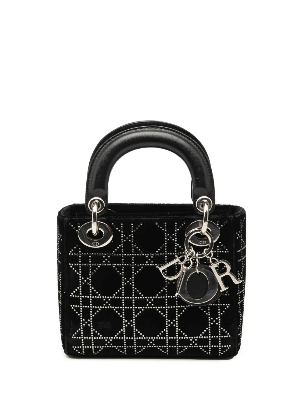 2011 Mini Velvet Cannage Strass Embellished Lady Dior satchel