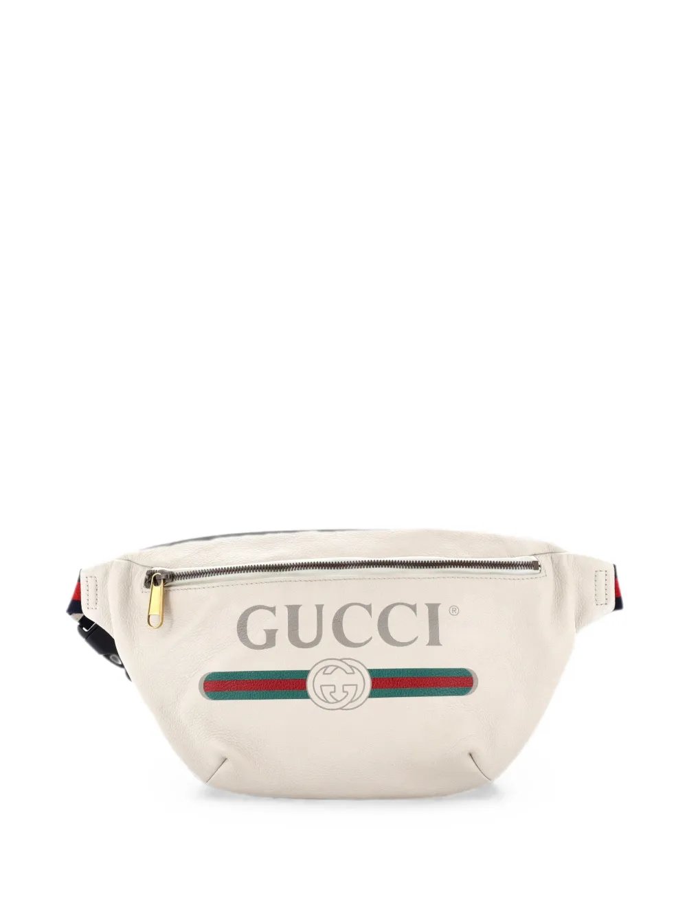 Logo Printed Leather Medium belt bag