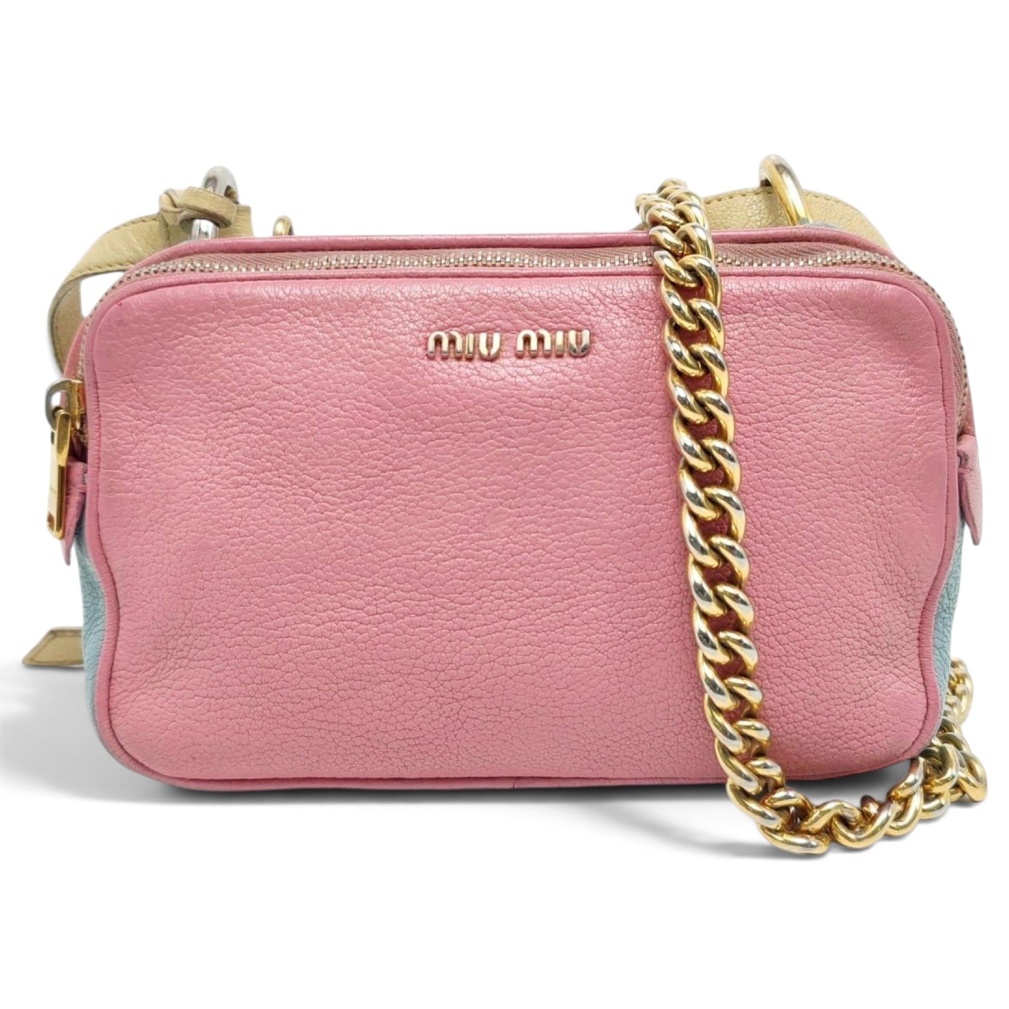 Madras leather crossbody bag