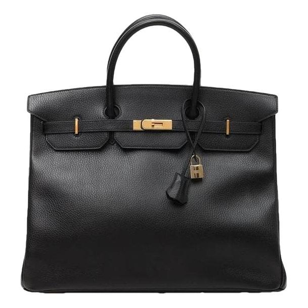 Hermes Birkin 40 Handbag Black Ardennes Leather