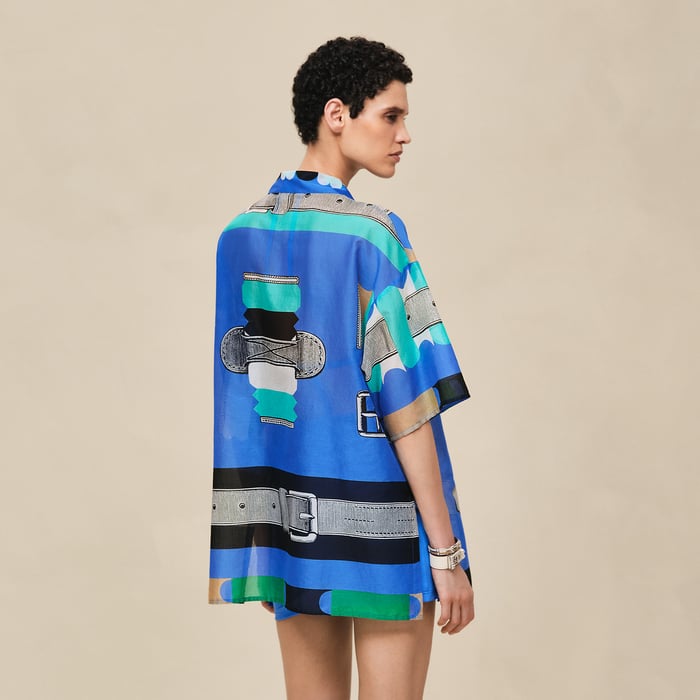 Bleu Cobalt "Bride a Bloc" Beach Shirt