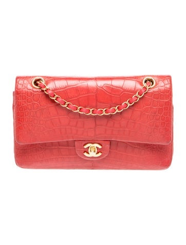 Classic Alligator Medium Double Flap Bag