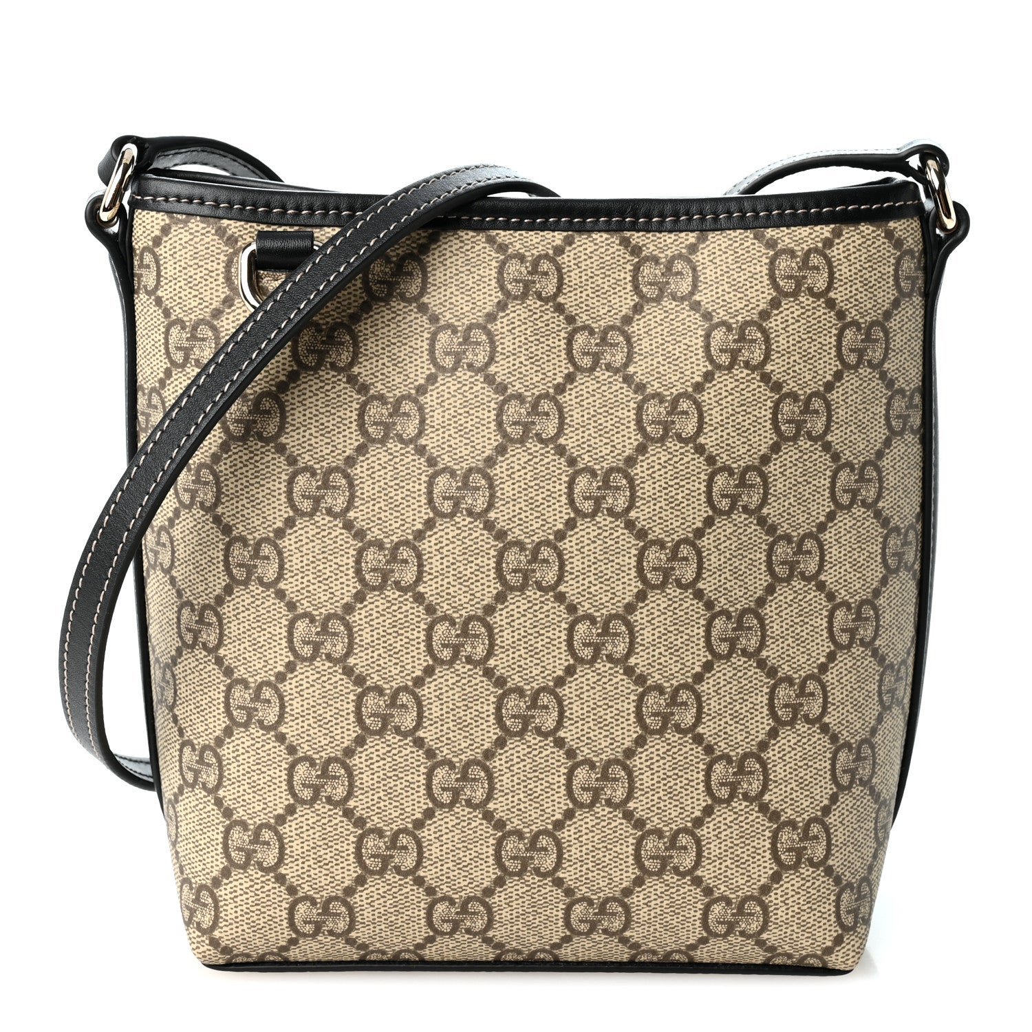 Gucci GG Supreme Monogram Emblem Nano Bucket Bag Black