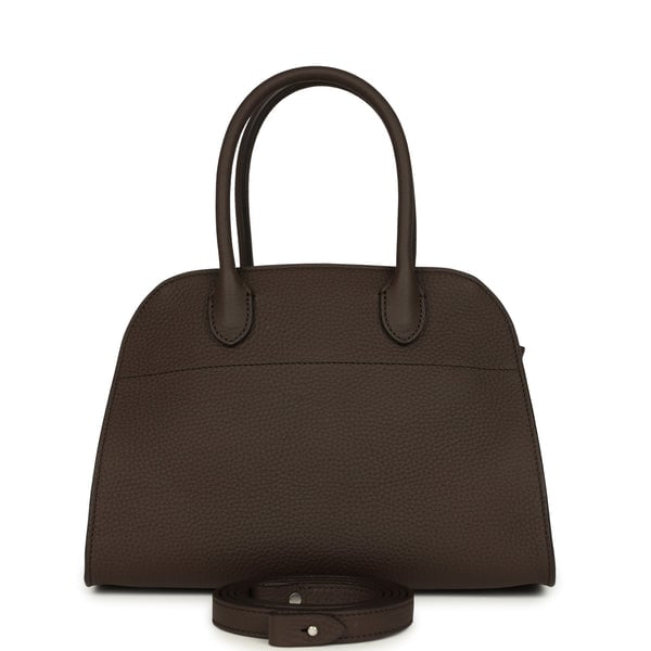 The Row The Row Soft Margaux 10 Deep Brown Calfskin Silver Hardware