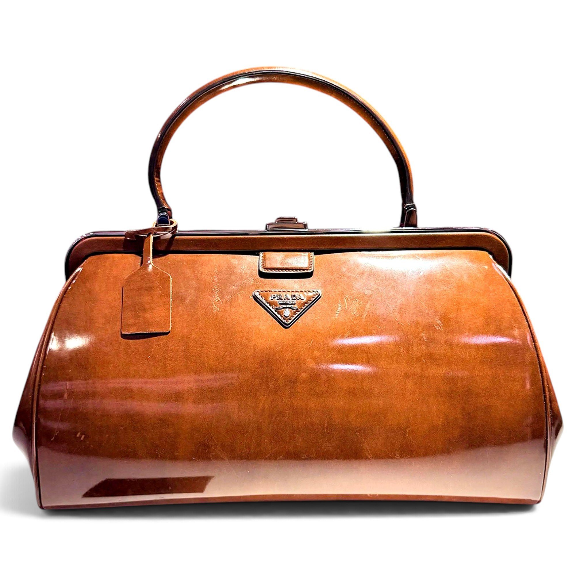 Patent leather handbag