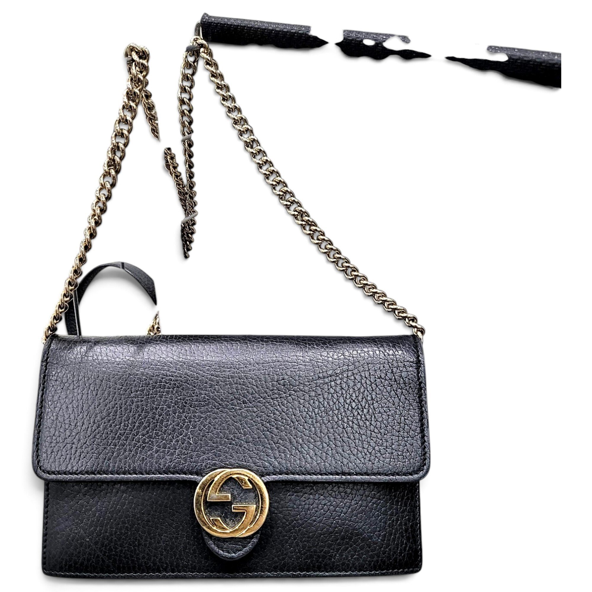 Interlocking leather handbag