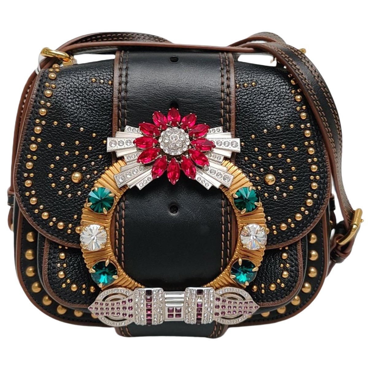 Miu Lady leather crossbody bag