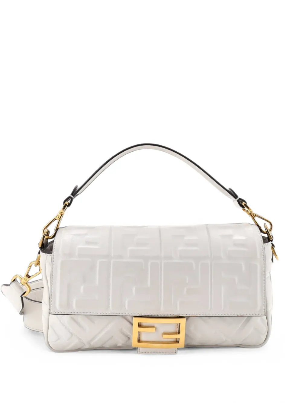 Baguette NM Bag Zucca Embossed Leather Medium crossbody bag