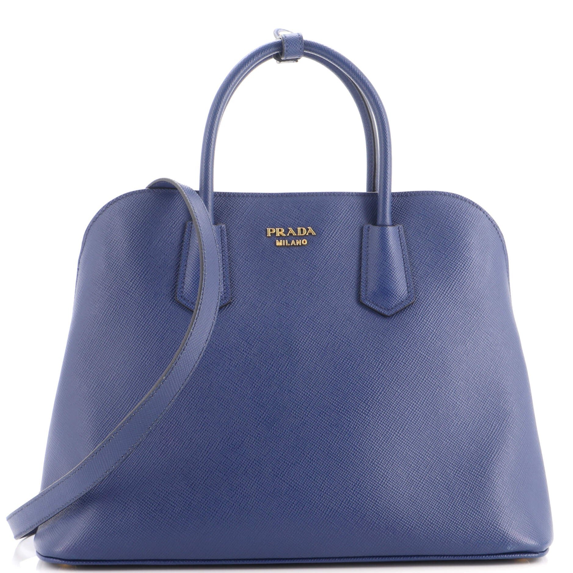 Convertible Dome Satchel Saffiano Leather Large