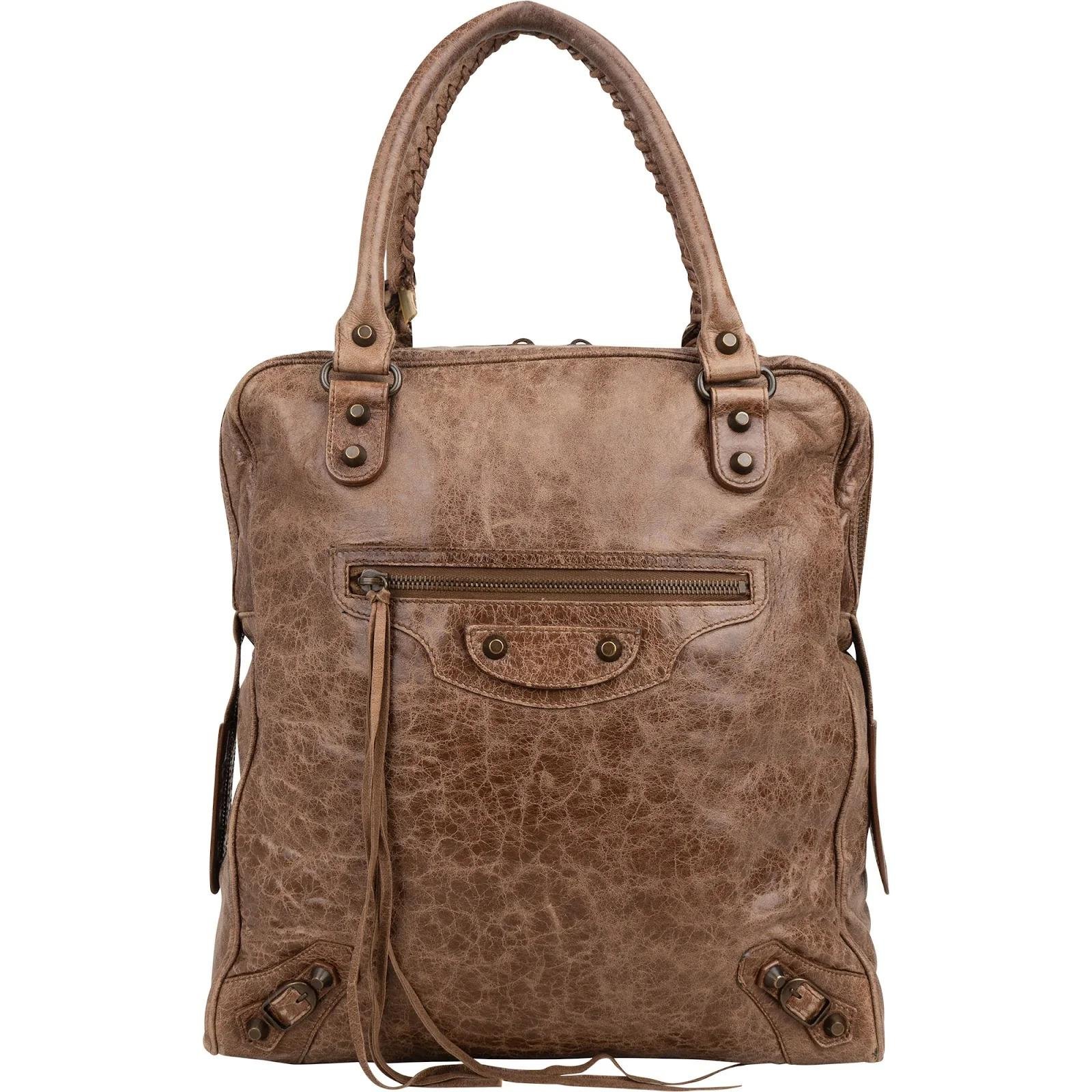 City leather tote