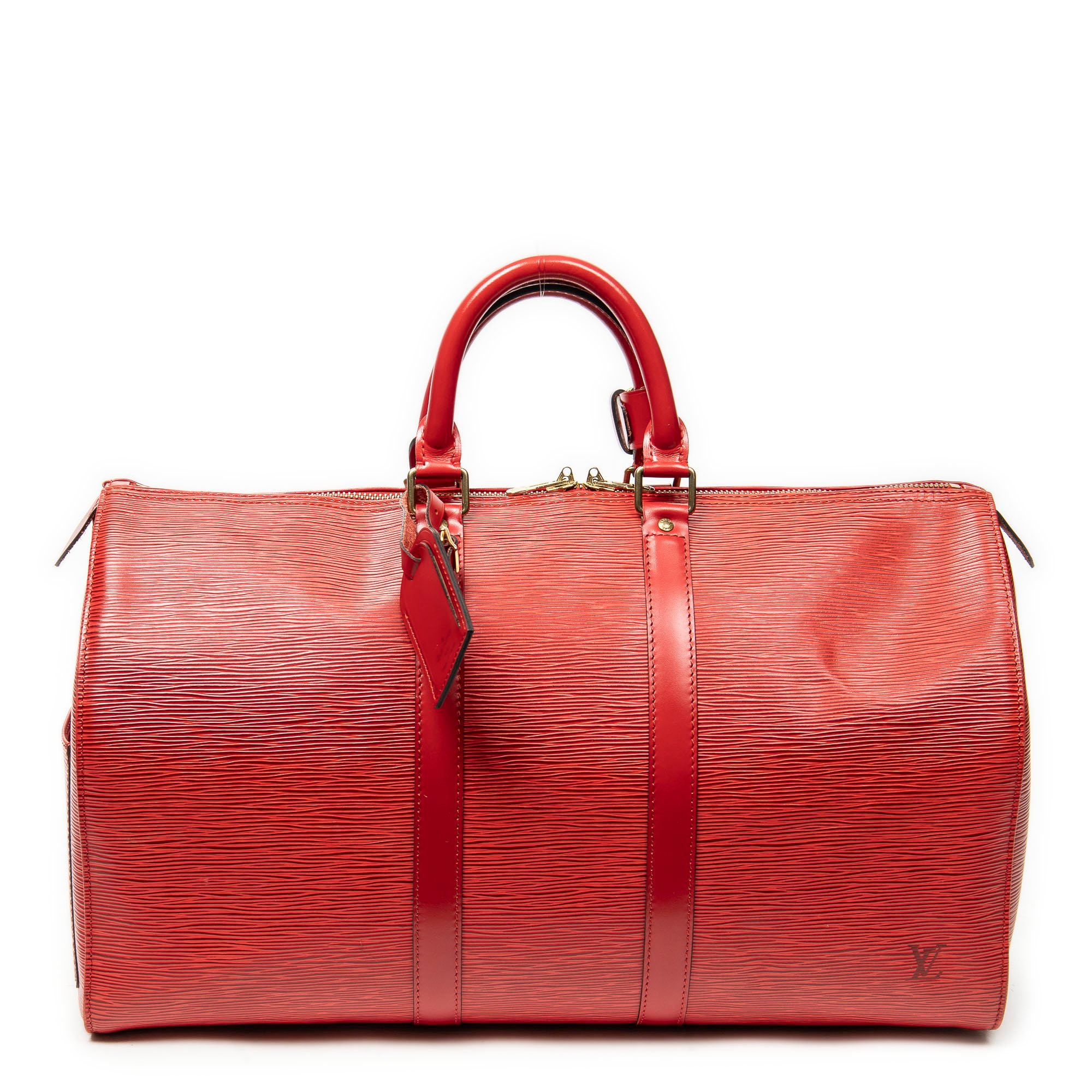 Keepall leather travel bag