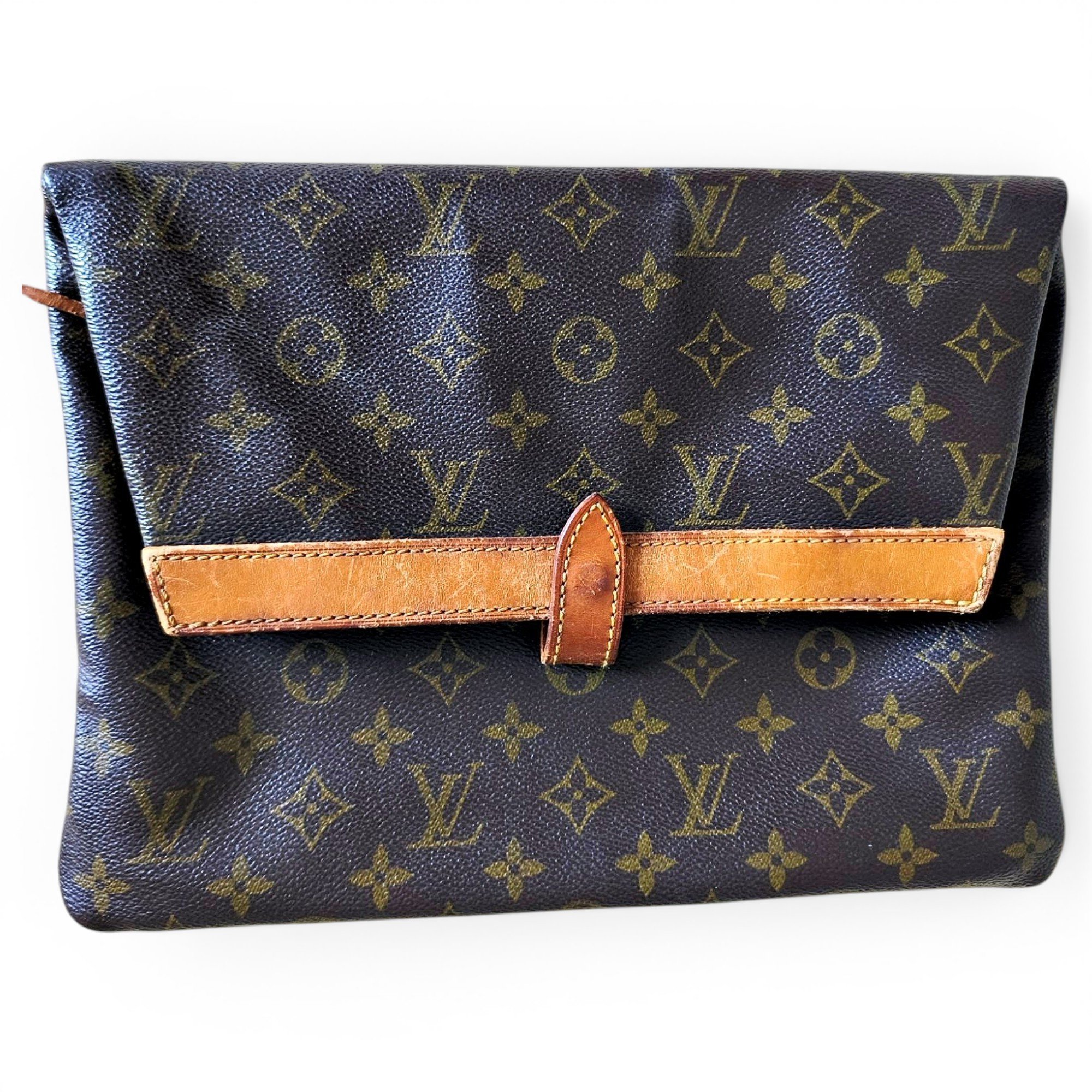 Leather clutch bag