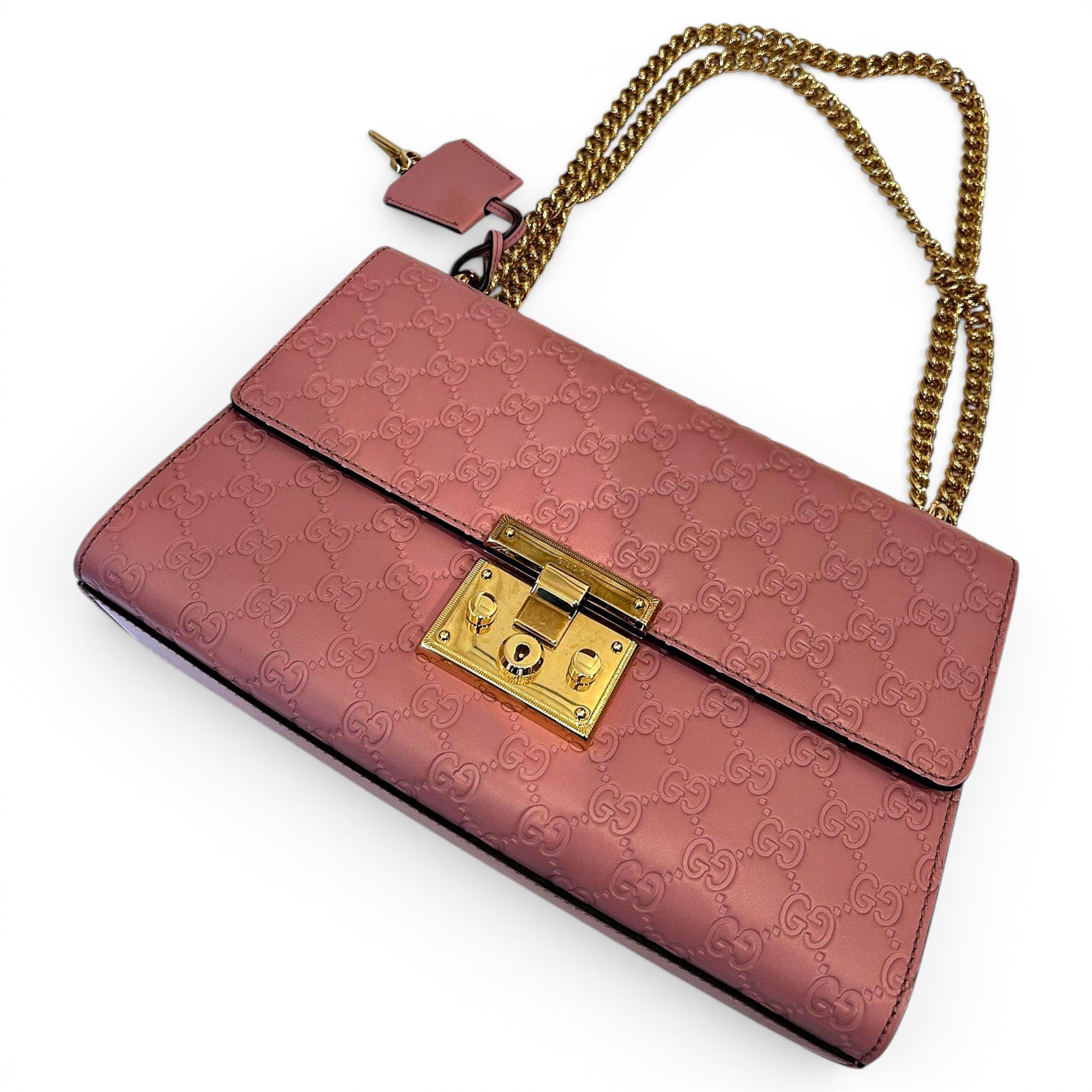 Padlock leather handbag
