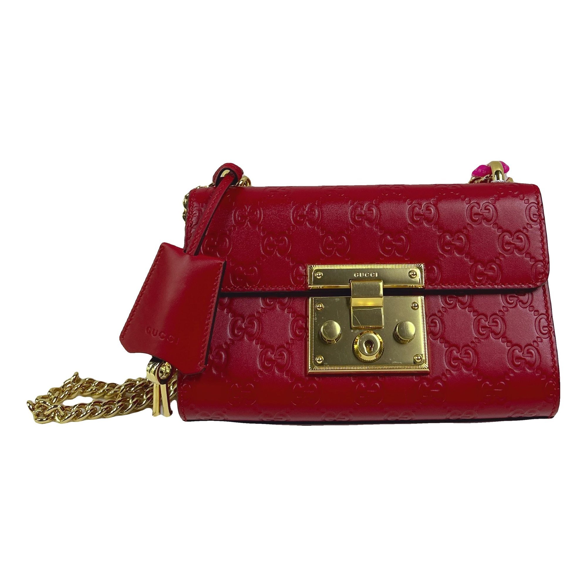 Padlock leather handbag
