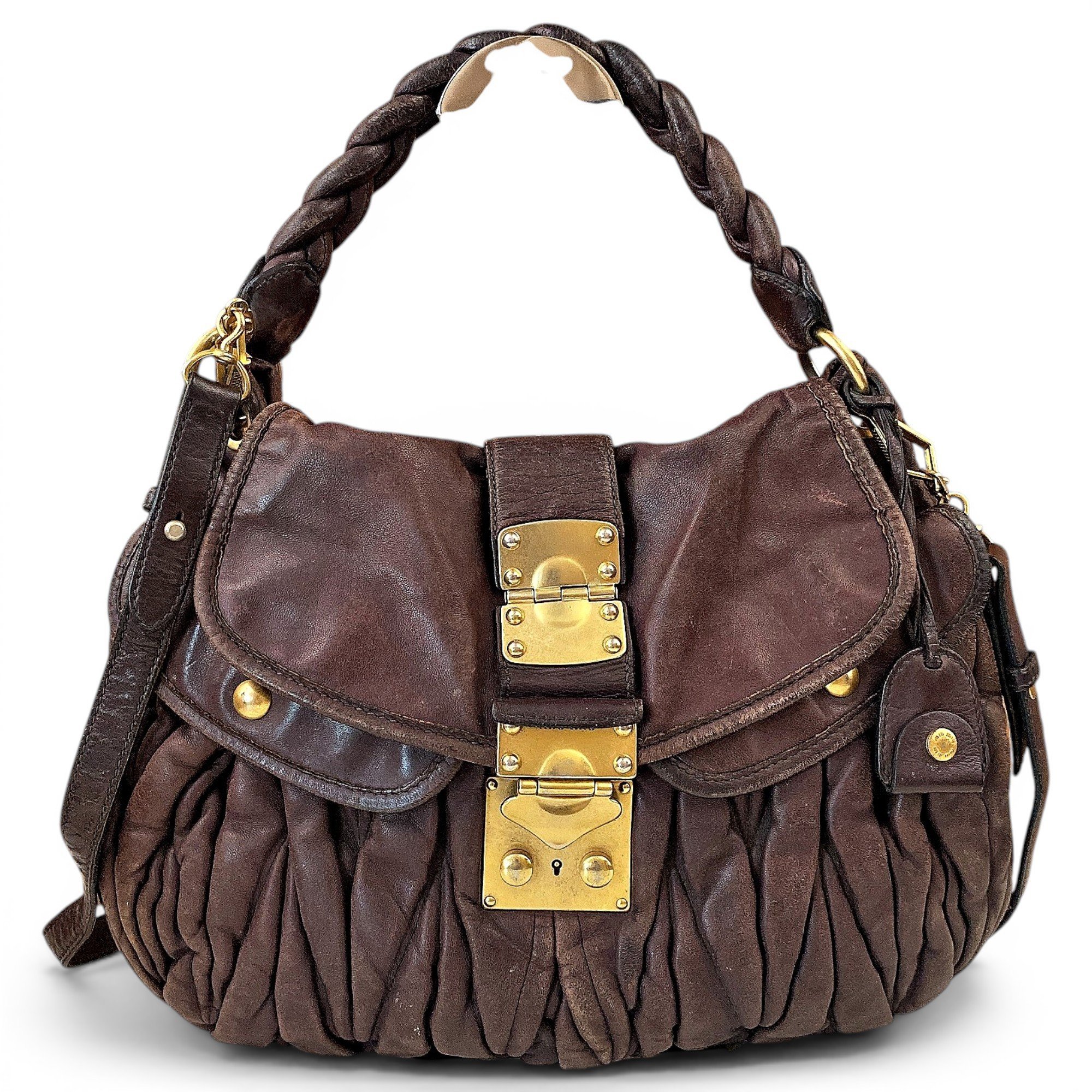 Coffer leather handbag
