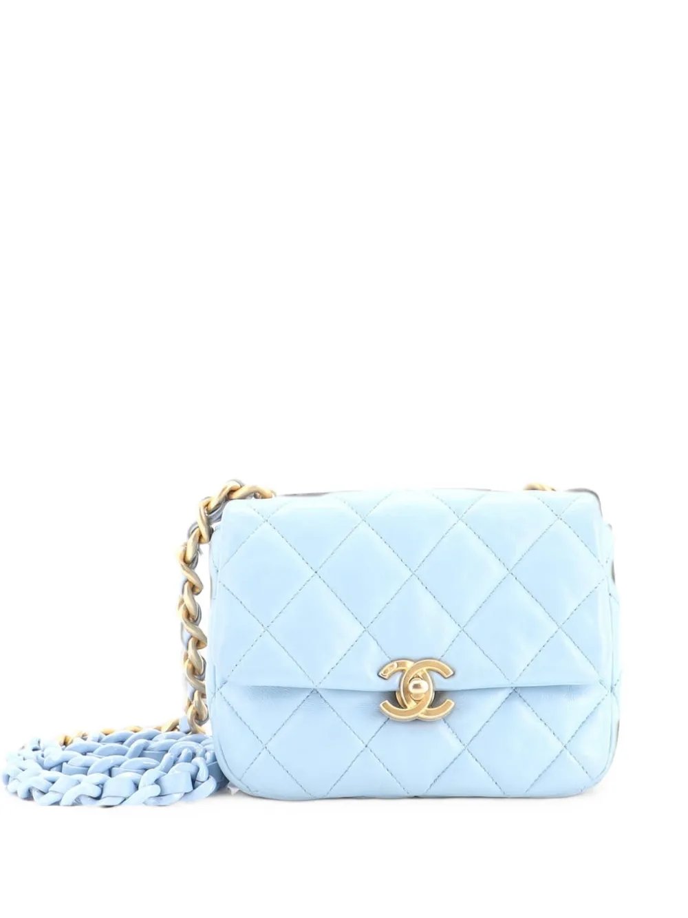 Lacquered Metal CC Flap Bag Quilted Lambskin Mini crossbody bag