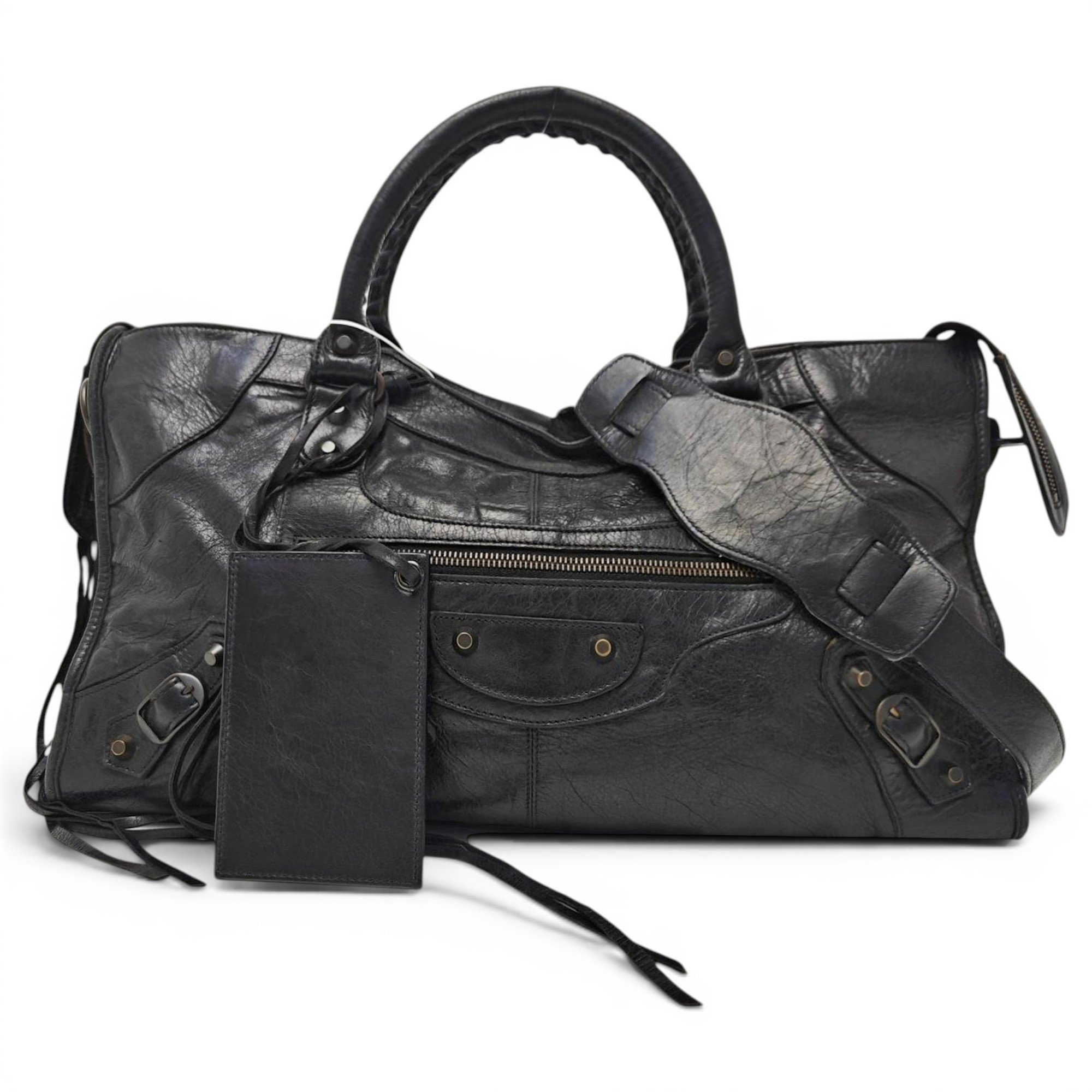 City leather handbag