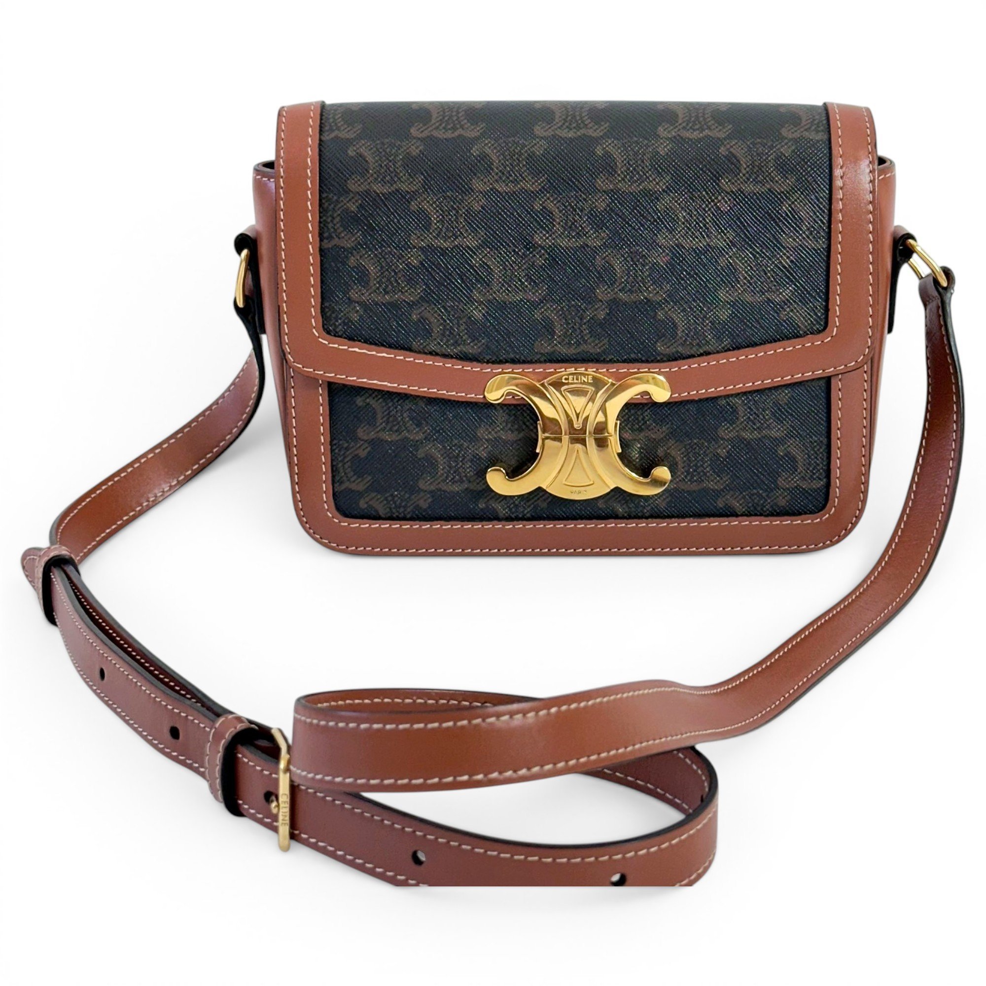 Triomphe leather handbag