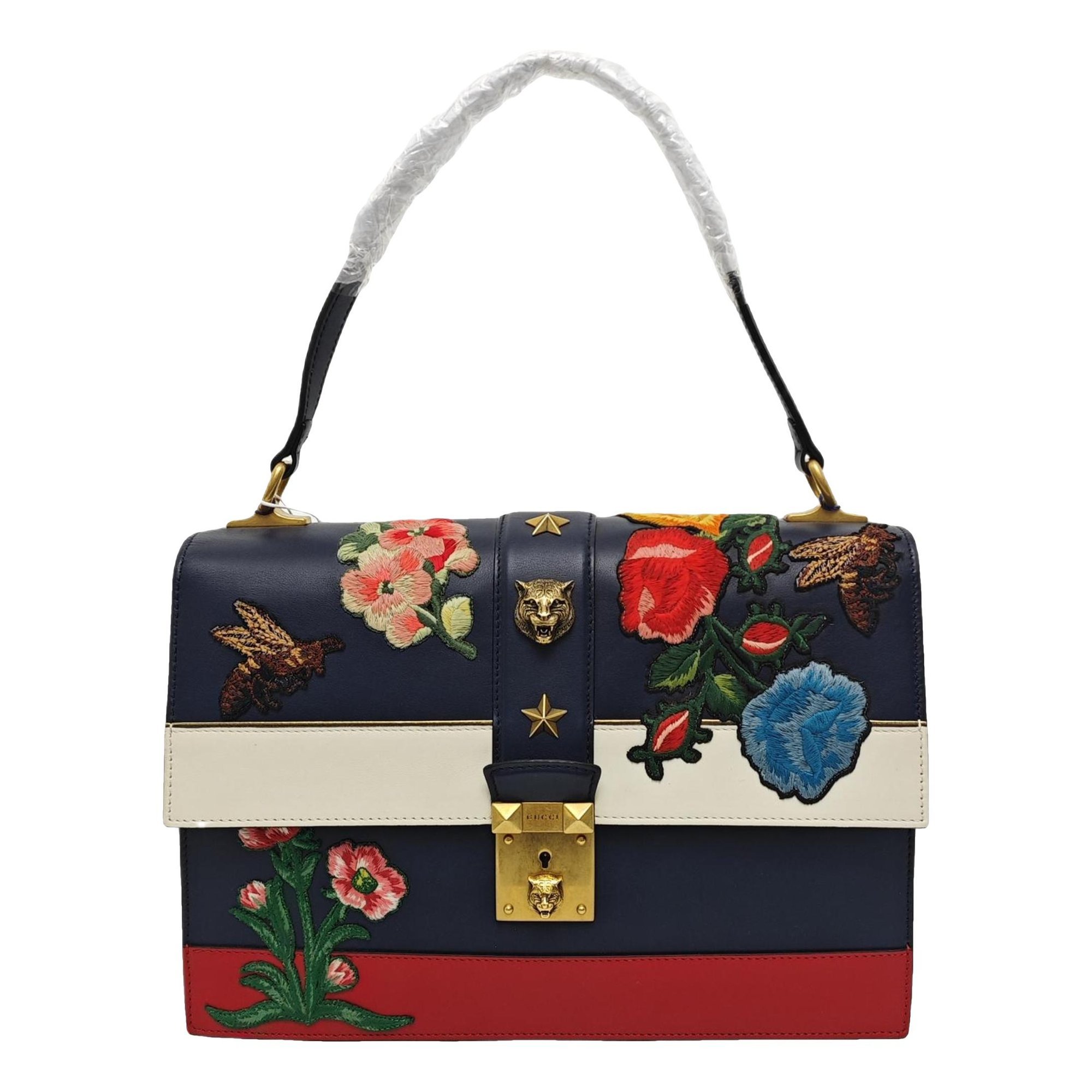 Cat Lock leather tote