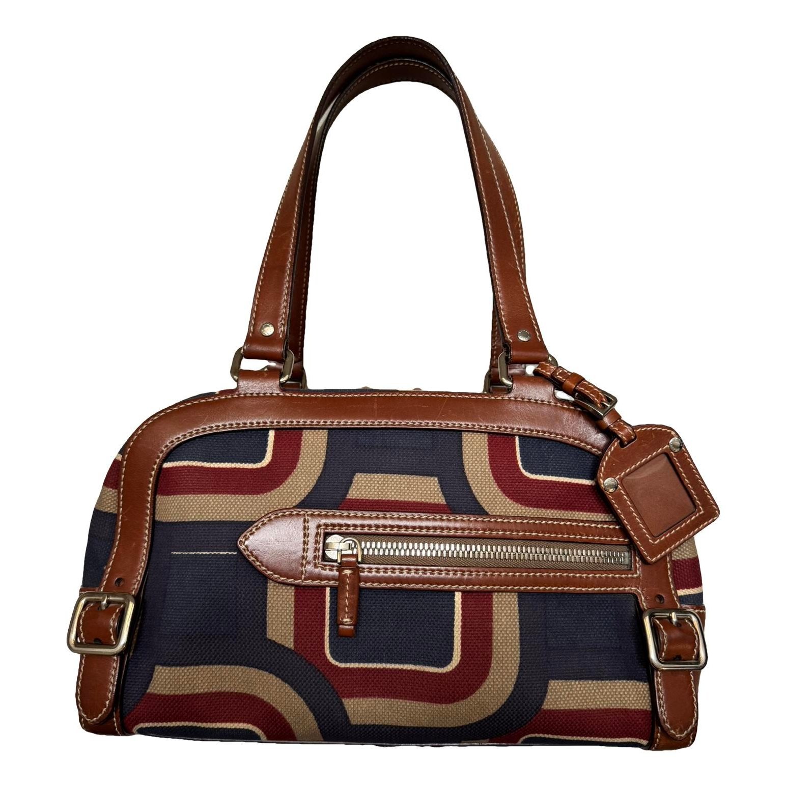 Bowling leather handbag