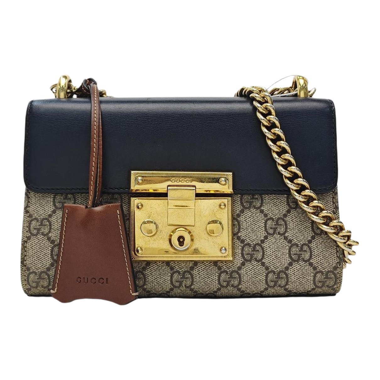 Padlock leather handbag