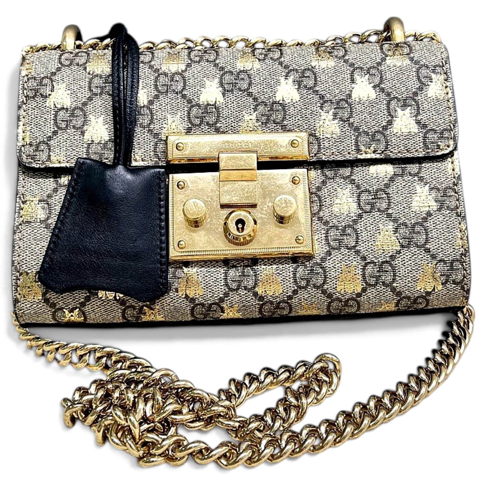 Padlock leather handbag