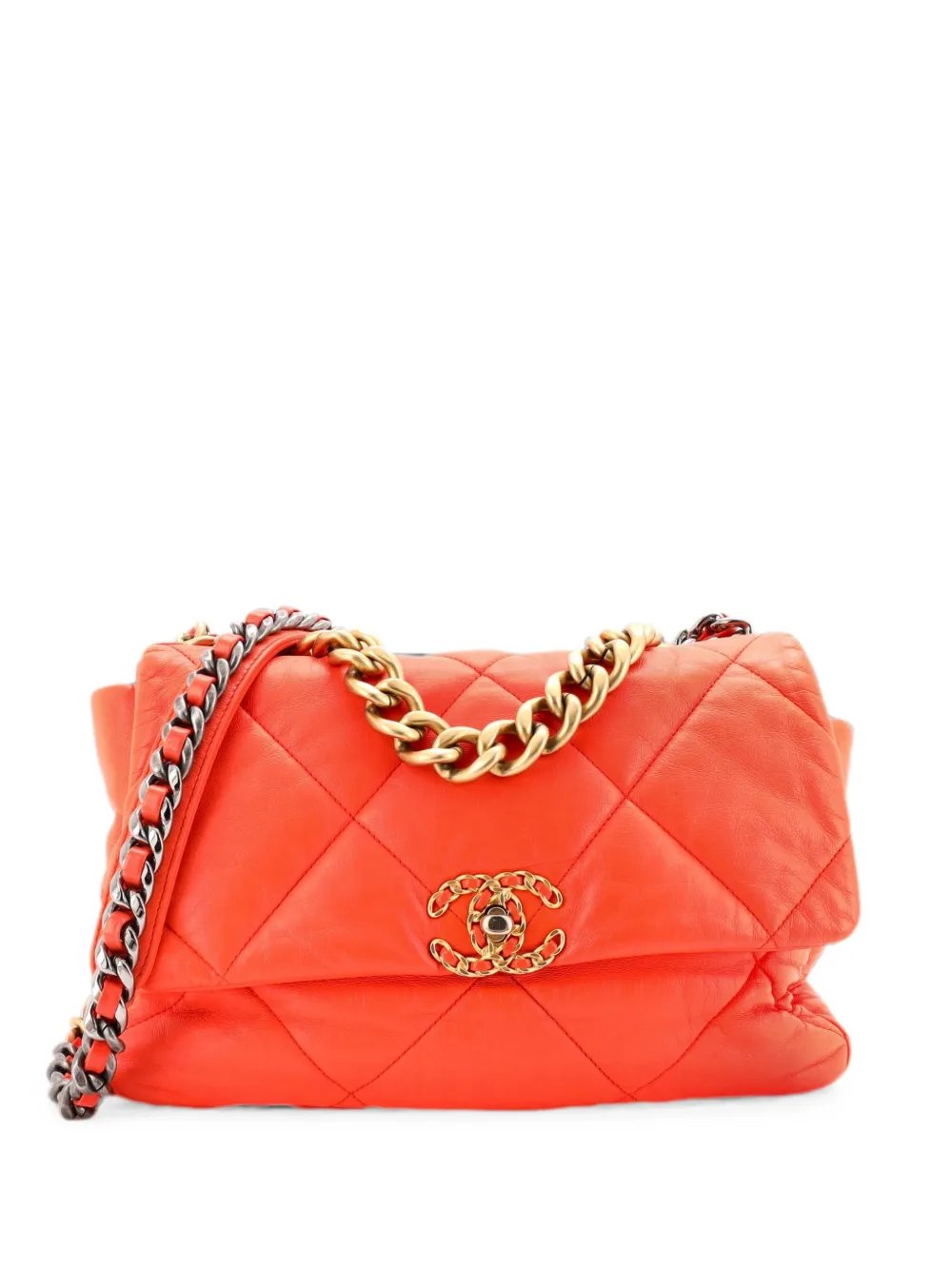 19 Flap Bag Quilted Leather Large crossbody bag