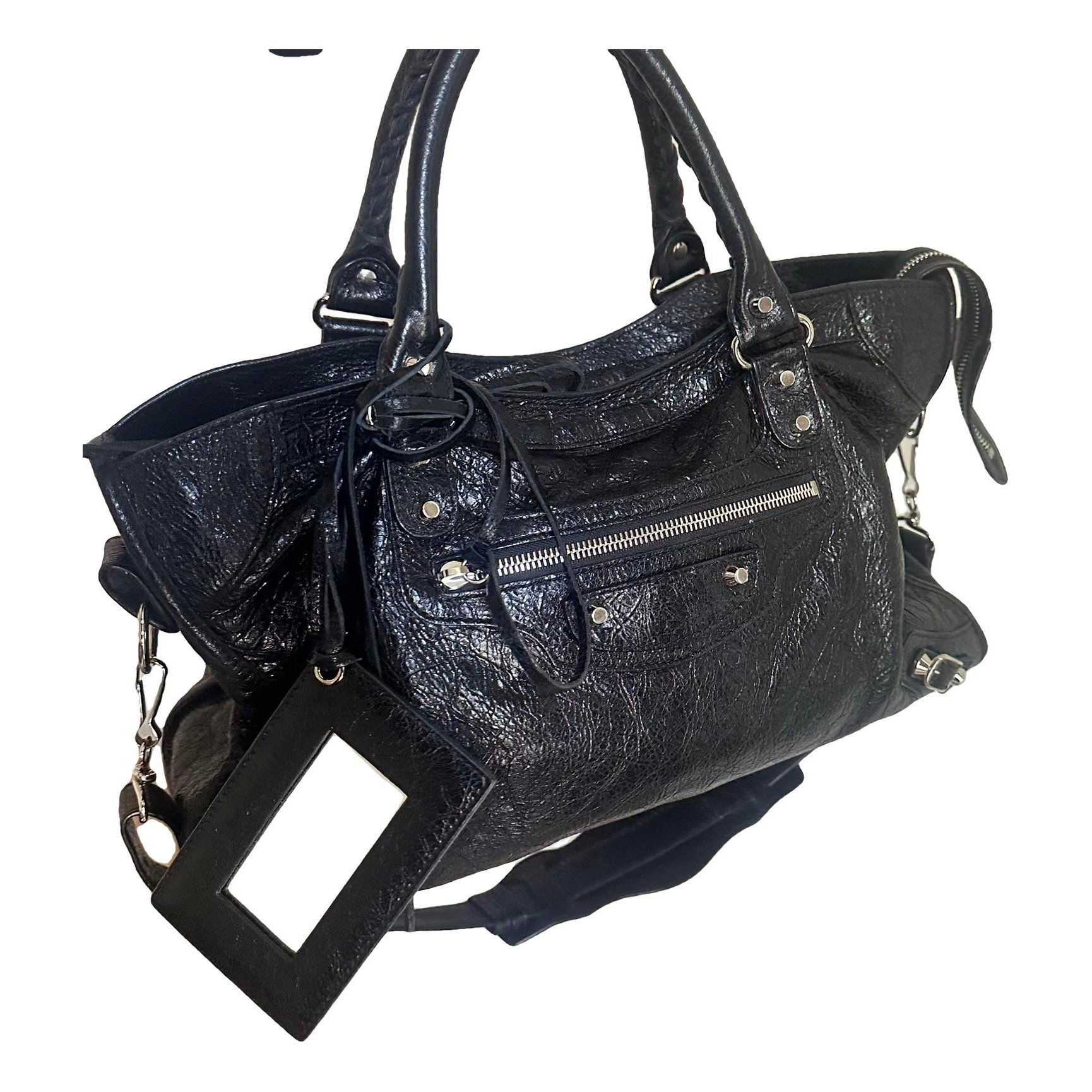 City leather handbag