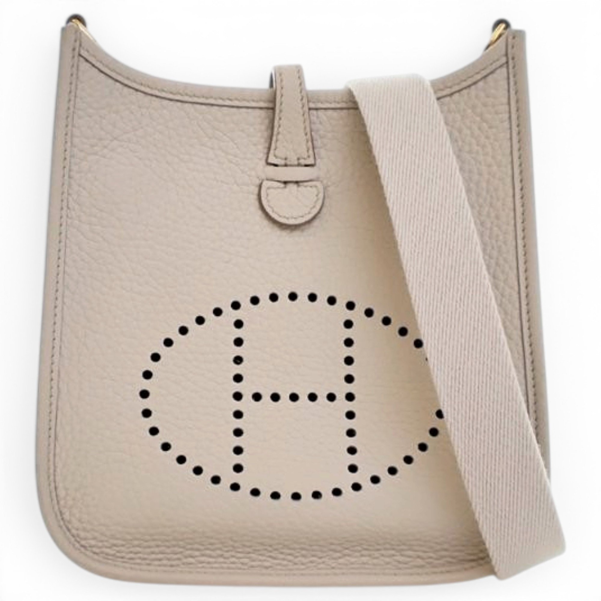 Hermes Evelyne Handbag Beton Clemence Leather 2023