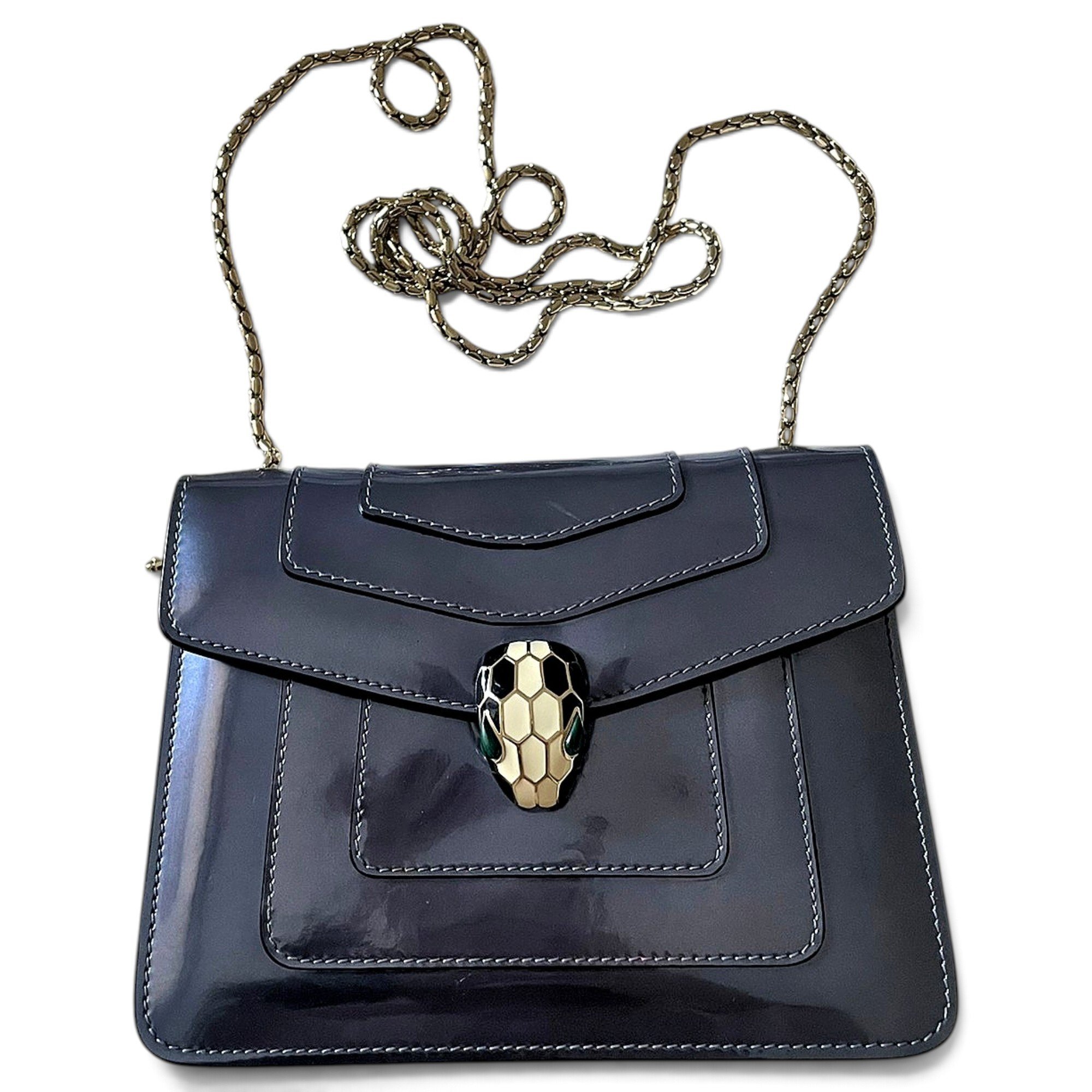 Serpenti patent leather handbag