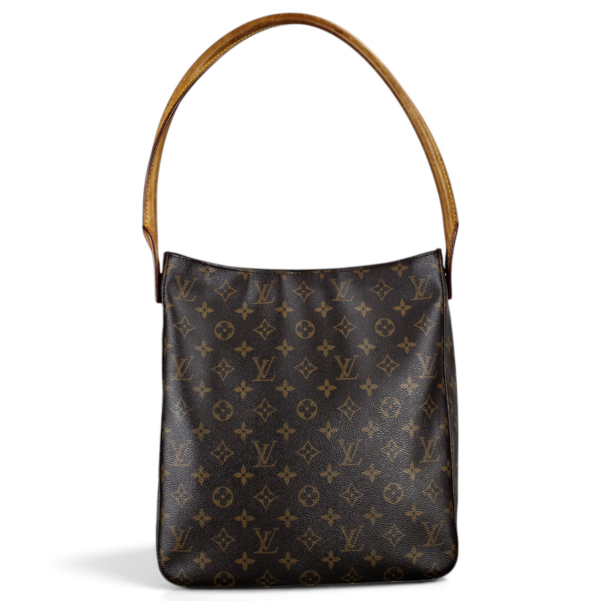 Looping leather handbag