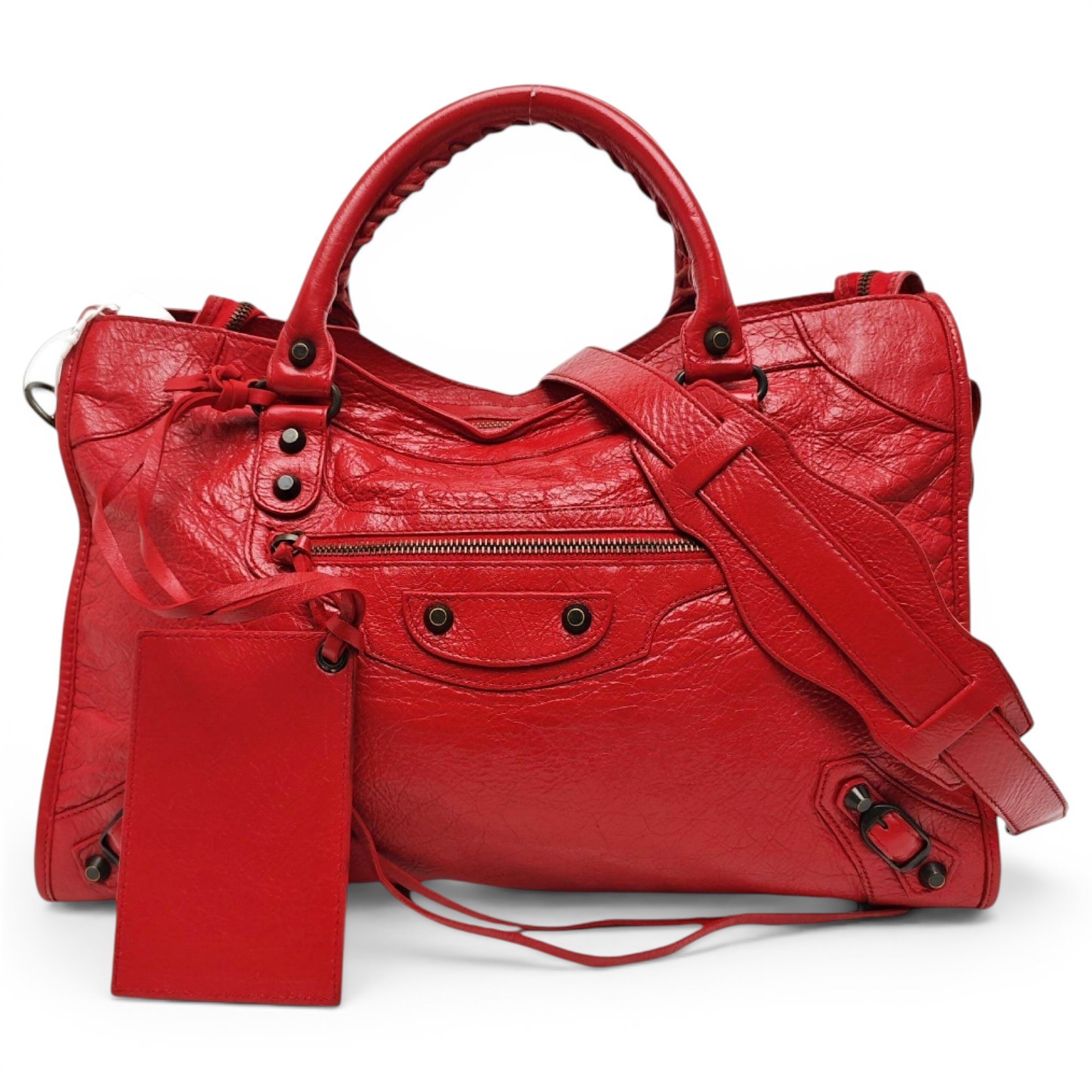 City leather handbag