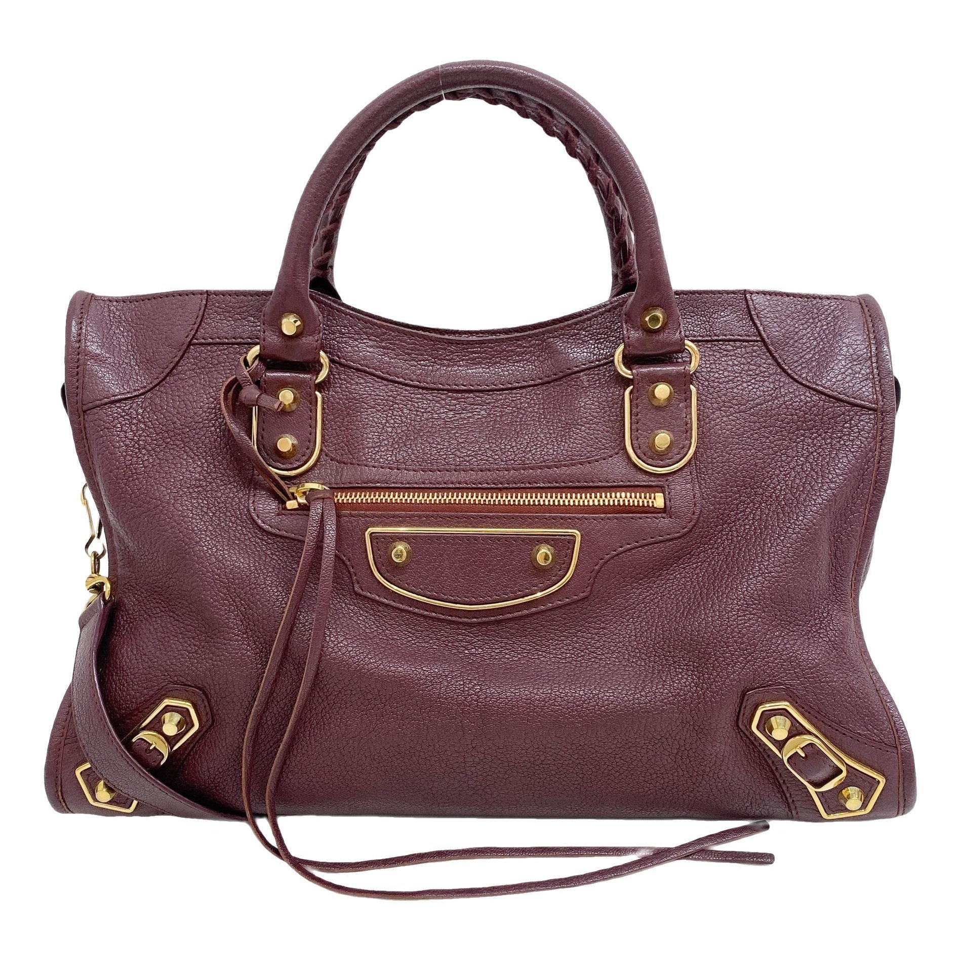 City leather handbag