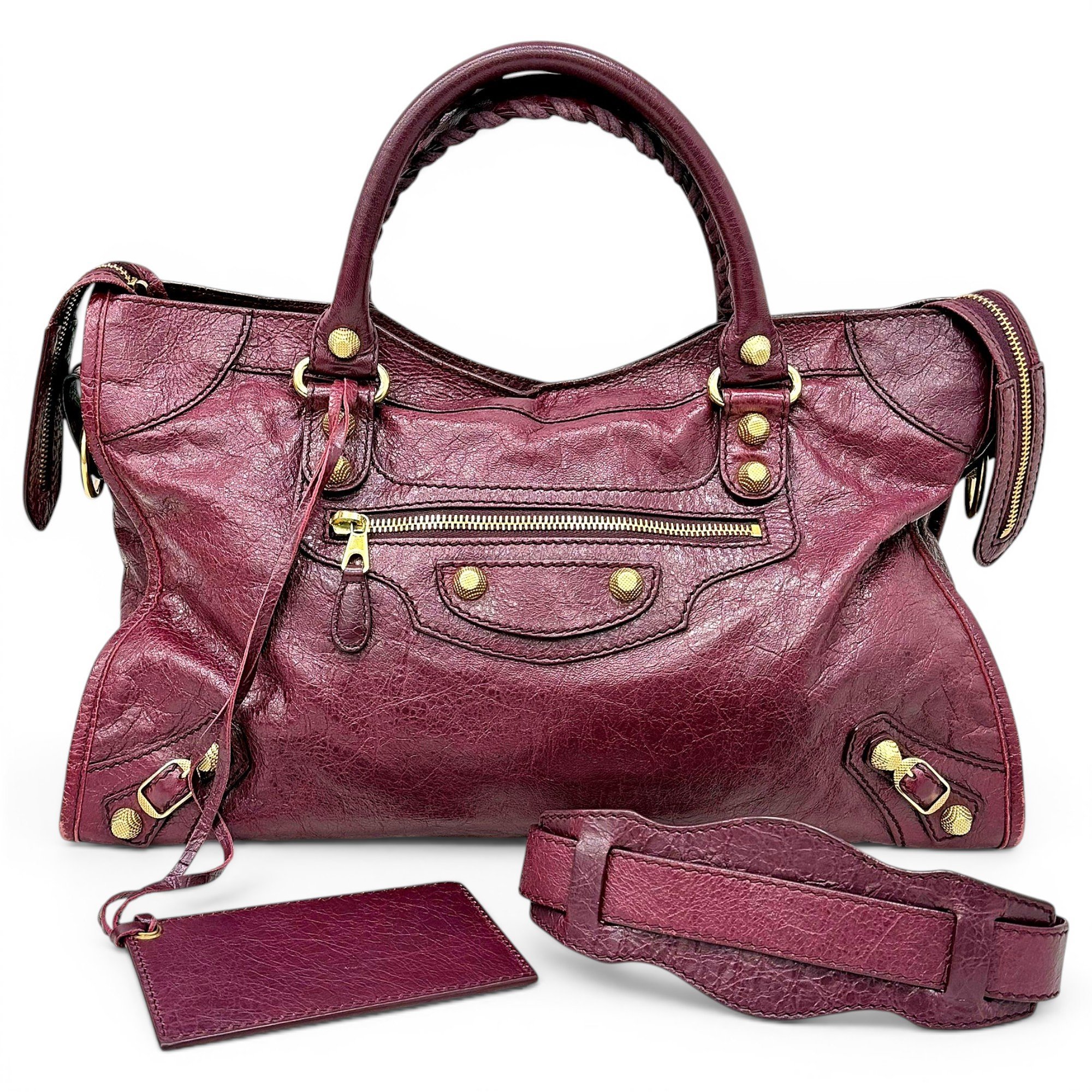 City leather handbag