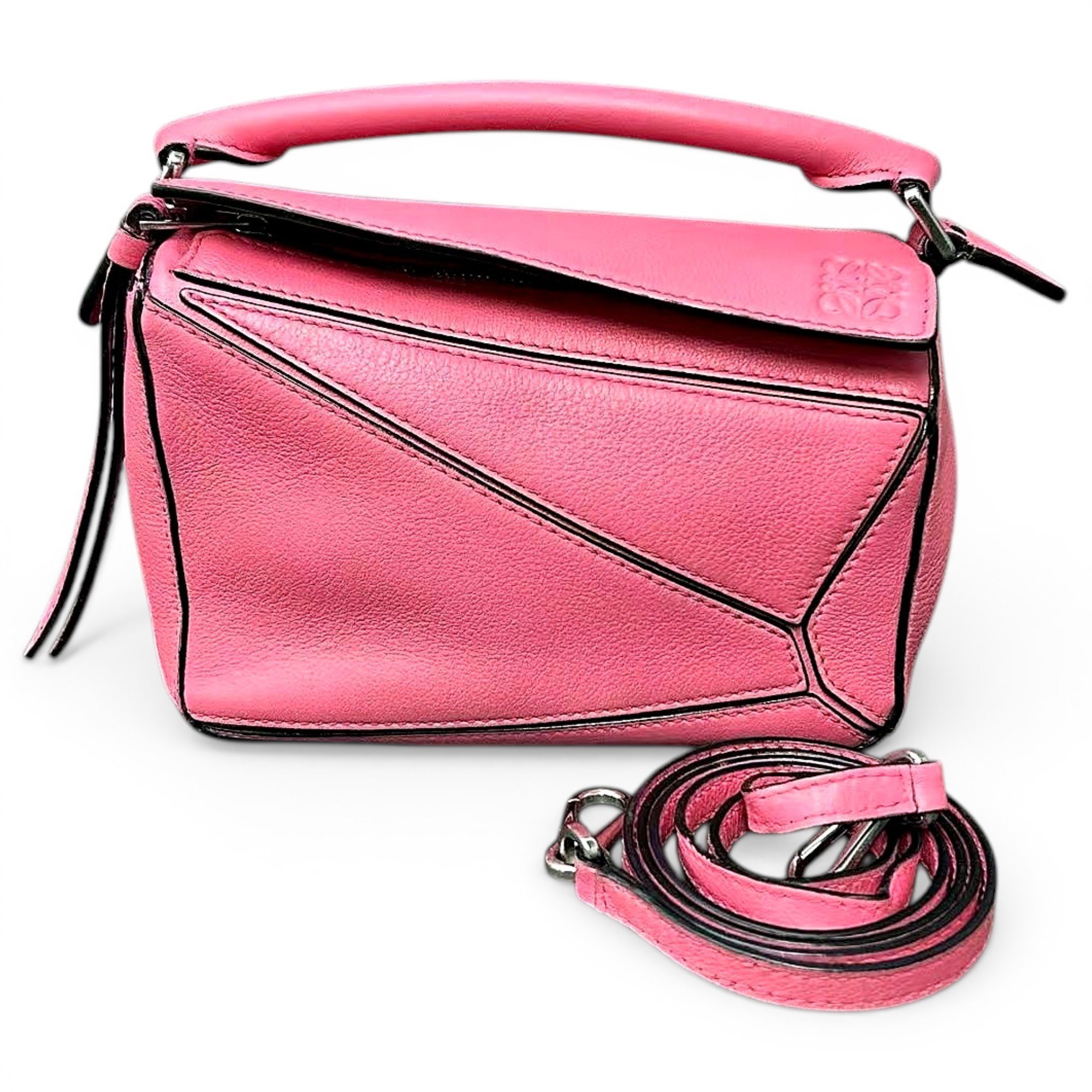 Puzzle leather handbag