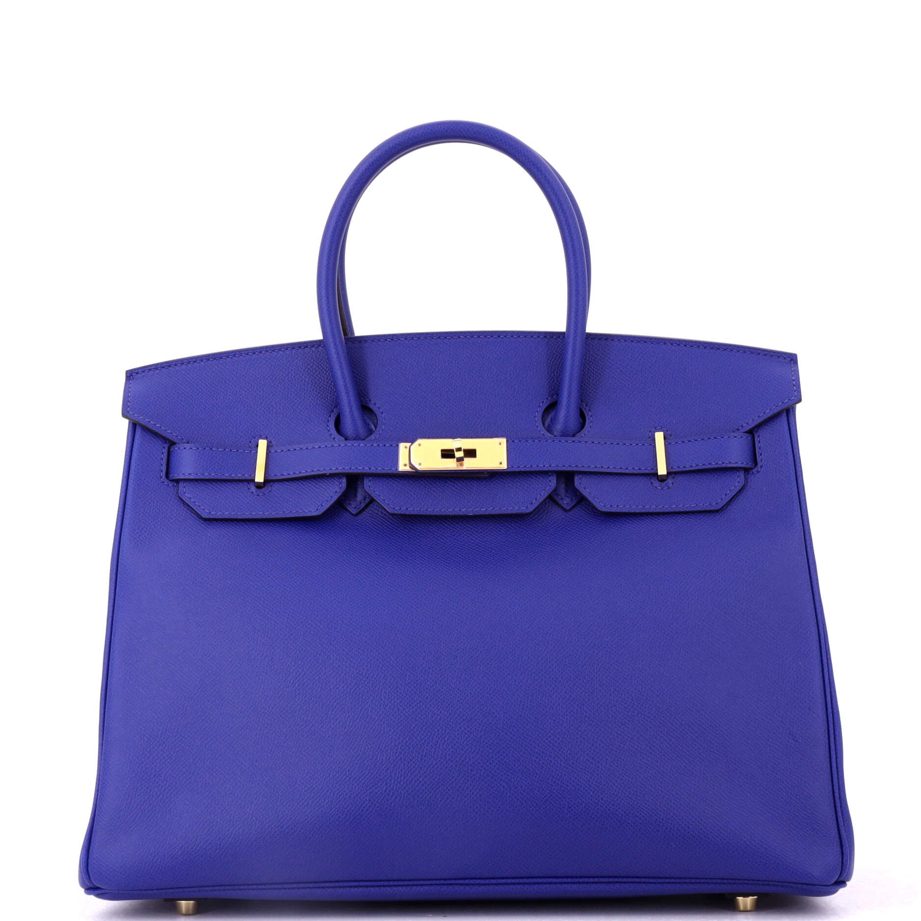 Hermes Birkin Handbag Bleu Electrique Epsom with Gold Hardware 35
